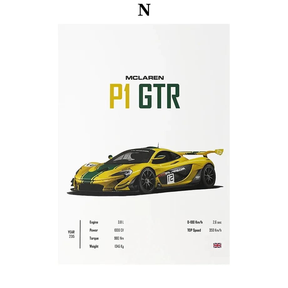 Canvanation 14 / 30x40cm Affiche Voiture - Bugatti Konissegg McLaren Pagani
