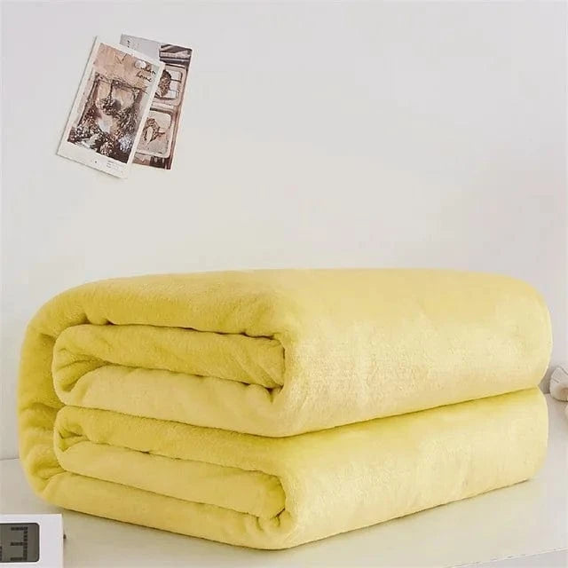 Canvanation Jaune 1 / 100x140cm 39x55inch Plaid Polaire Américain – Léger, Anti-Boulochage et Ultra-Doux pour Adultes
