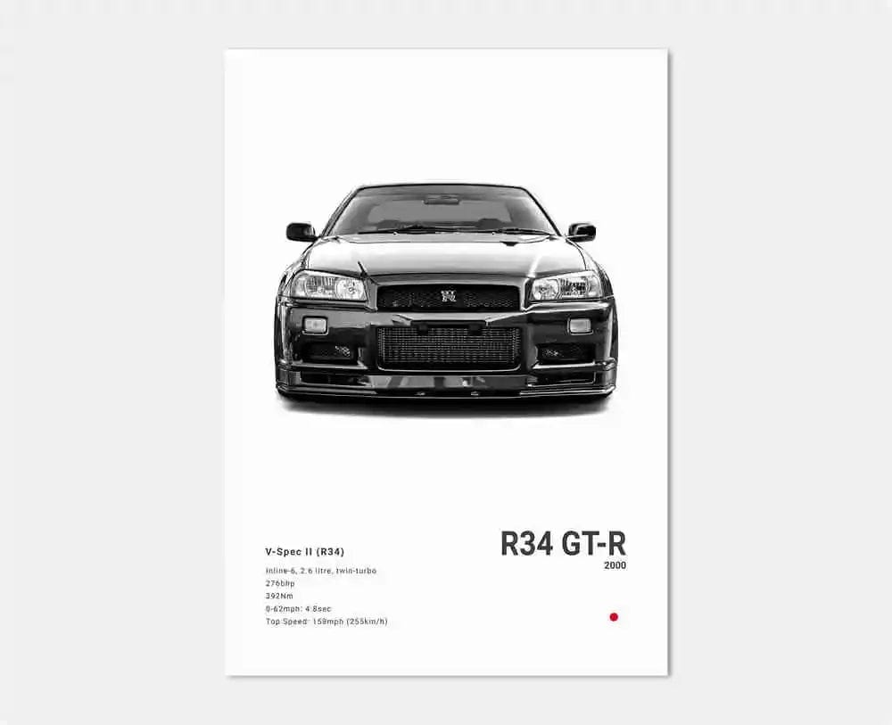 Canvanation 7 / 50x70cm Affiche Voiture Pop Noir Et Blanc Japon