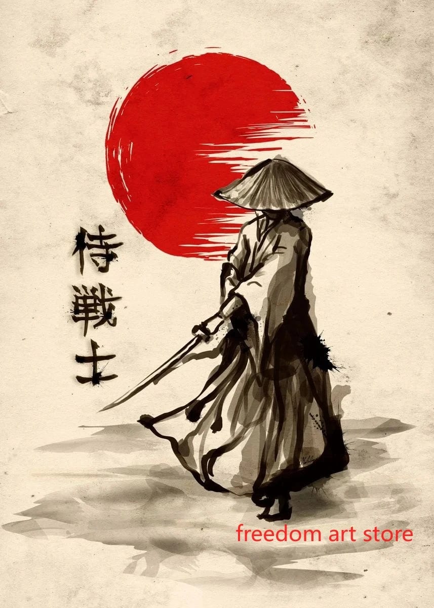 Canvanation 5 / 40X60cm Poster D'art Japonais Geisha Samurai
