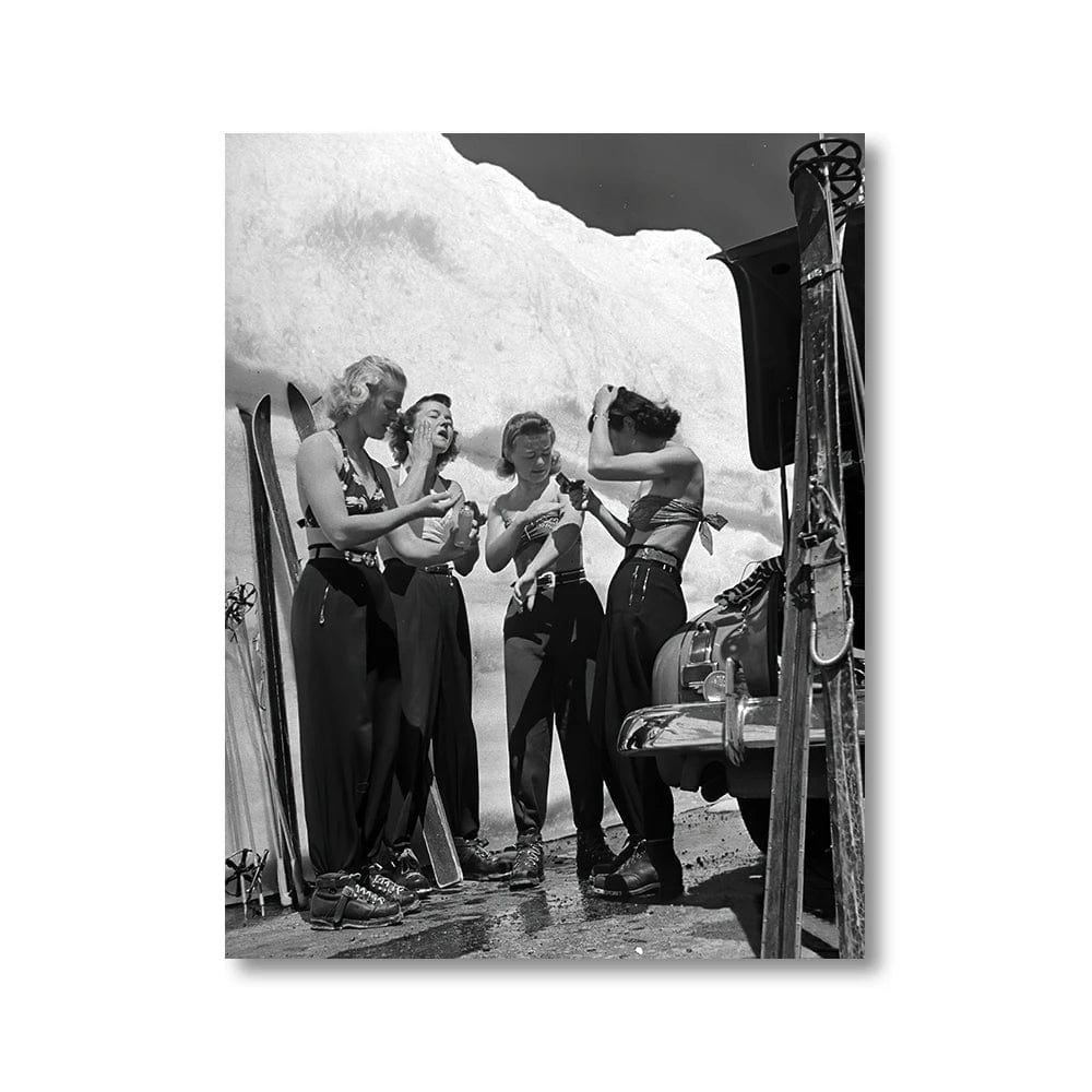 Canvanation C / 30x45cm Poster Ski Vintage Noir Et Blanc