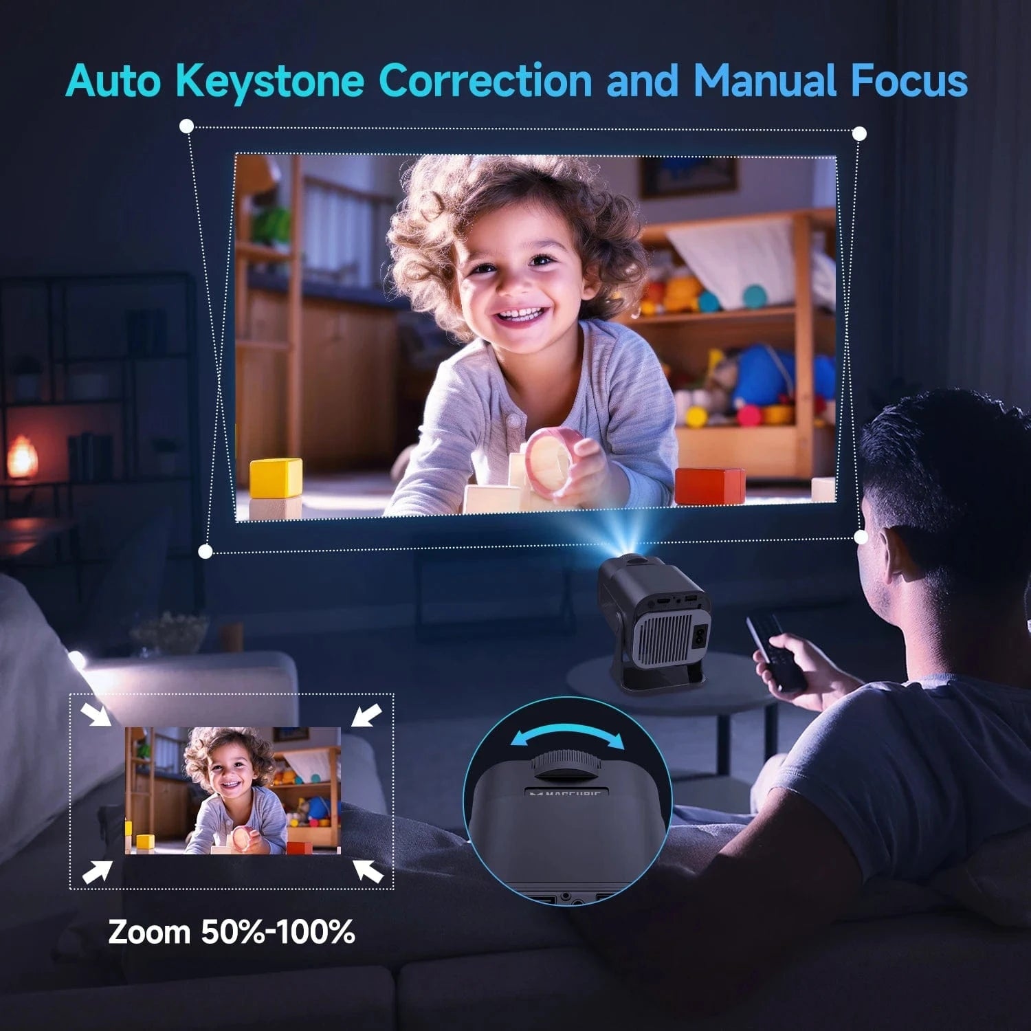 Canvanation Projecteur Cinéma Mini Magcubic 720P Android 11 4K
