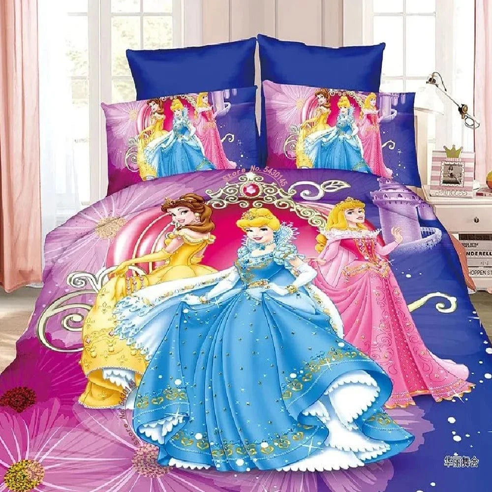 Canvanation 12 / Single(3pcs) 150 x 200 cm Housse De Couette - Disney Frozen Elsa Raiponce Princess Fille Garçon