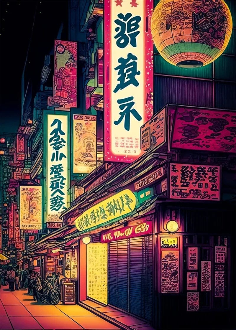 Canvanation 2 / 50x70cm Affiche Pop Art Neon Japon Tokyo Rue