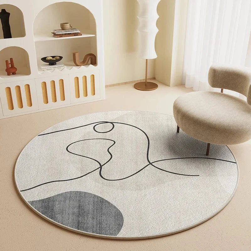 Canvanation QR-016 / 80X80CM (2.6X2.6FT Tapis De Sol Rond Pour Chambre, Bureau Ou Salle De Jeux – Antidérapant & Confortable
