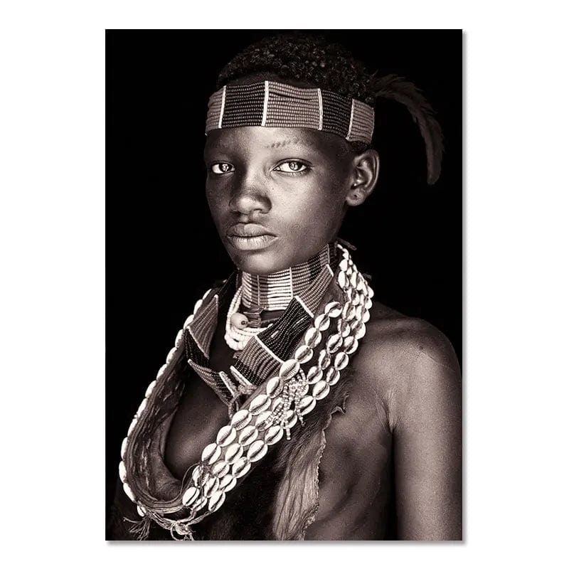 Canvanation 03 / 21x30cm Affiche Femme Africaine Noir Et Blanc