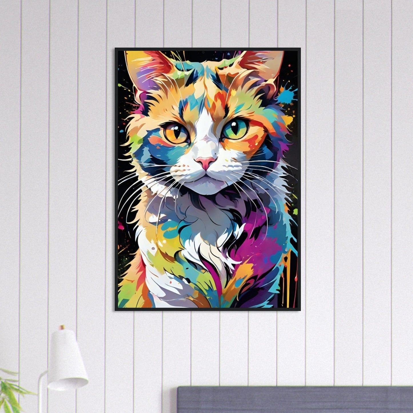 Canvanation Print Material 70x100 cm / 28x40″ Tableau Chat Pop Art Coloré