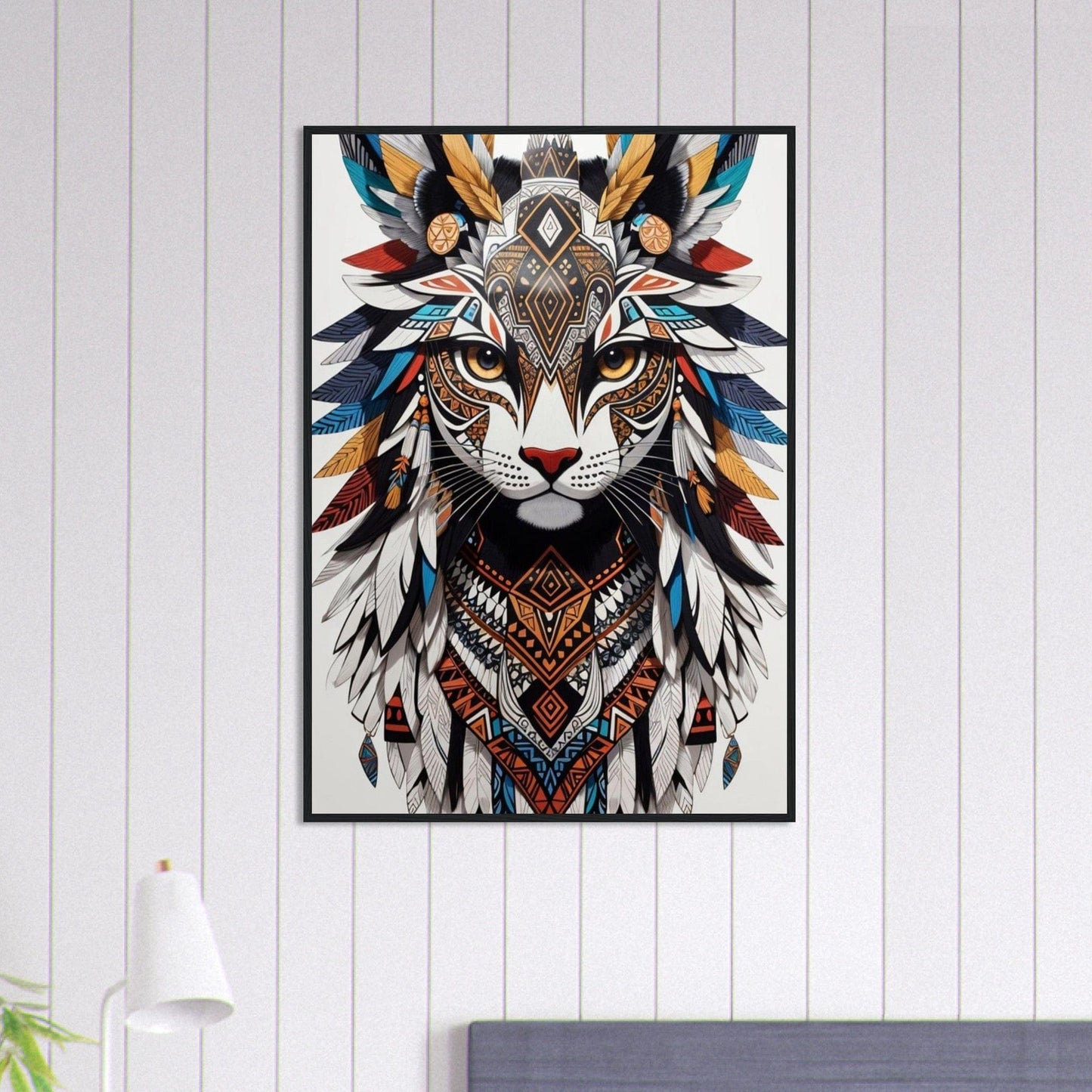 Canvanation Print Material 70x100 cm / 28x40″ Tableau Chat Pop Art Indien