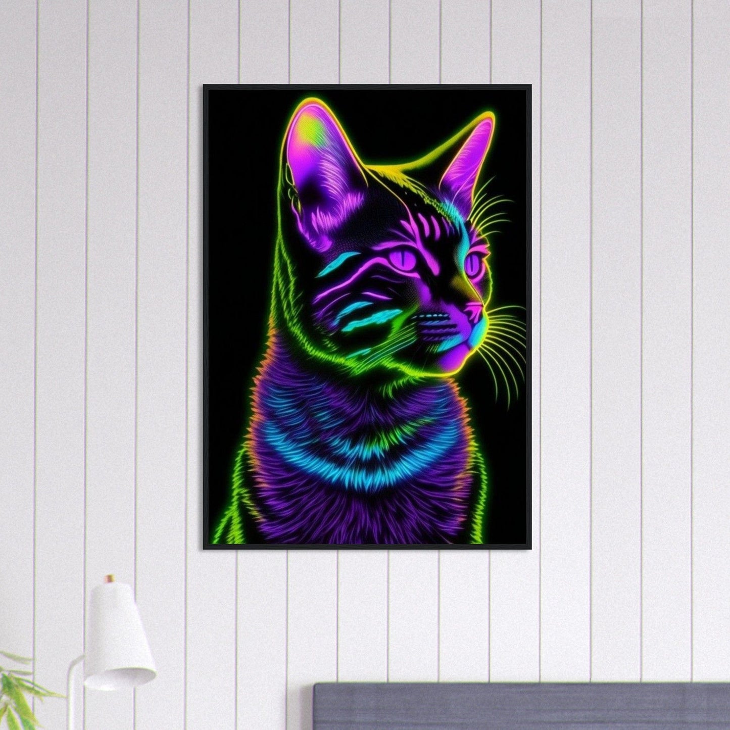 Canvanation Print Material 70x100 cm / 28x40″ Tableau Chat Pop Art Neon