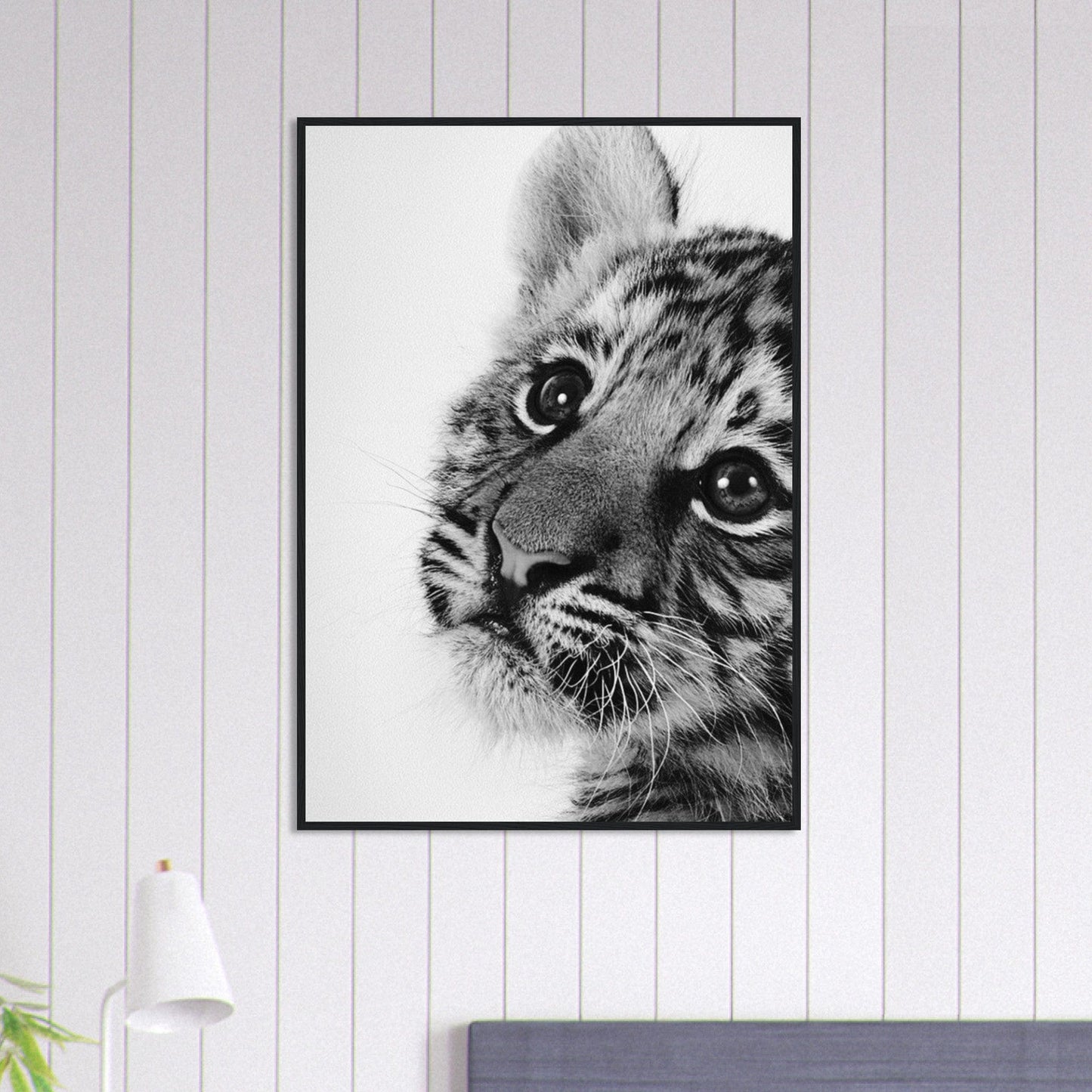 Canvanation Print Material 70x100 cm / 28x40″ Tableau Photo Noir Et Blanc-Animal-Lionceau