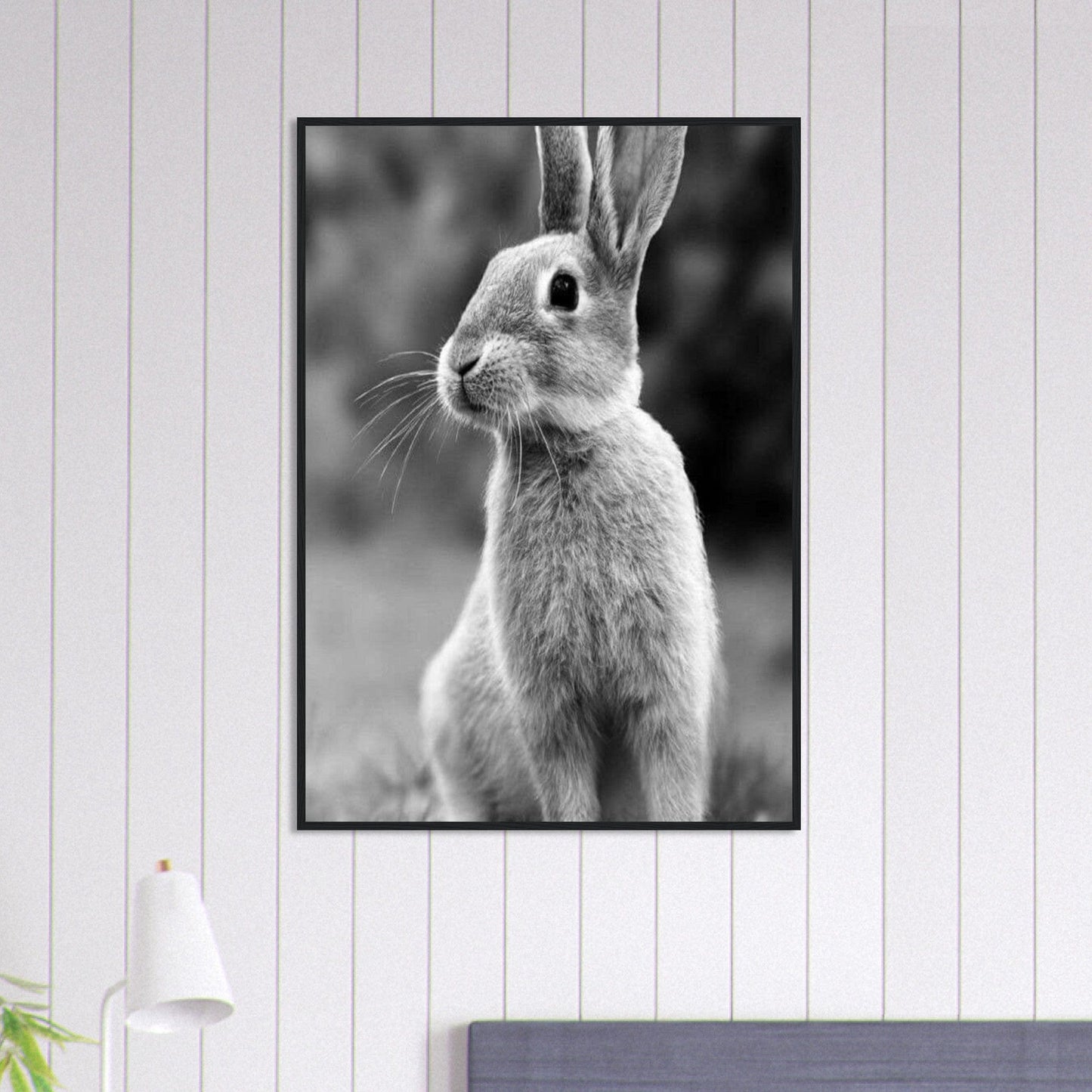 Canvanation Print Material 70x100 cm / 28x40″ Tableau Photo Noir Et Blanc-Animaux-Lapin