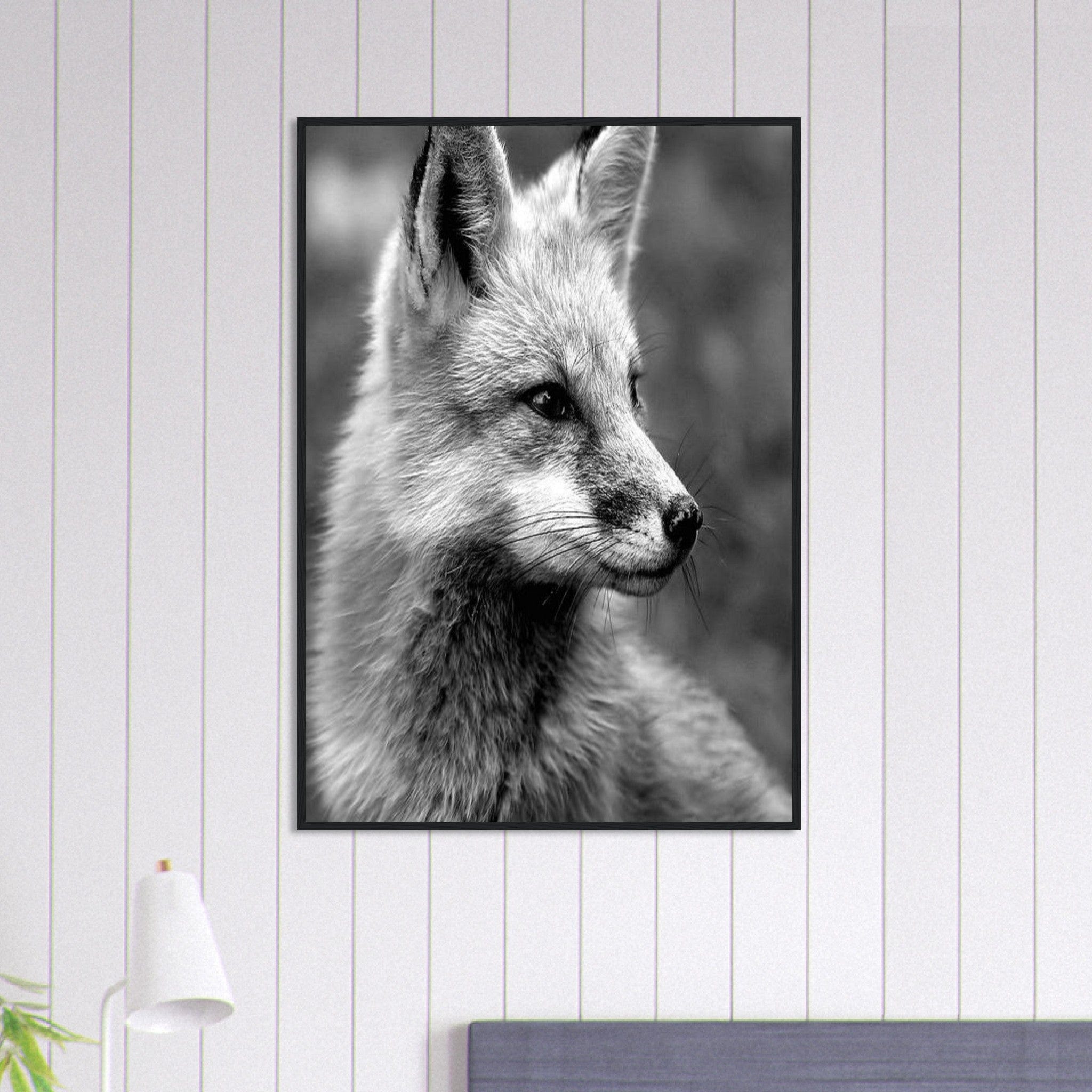 Canvanation Print Material 70x100 cm / 28x40″ Tableau Photo Noir Et Blanc-Animaux-Renard