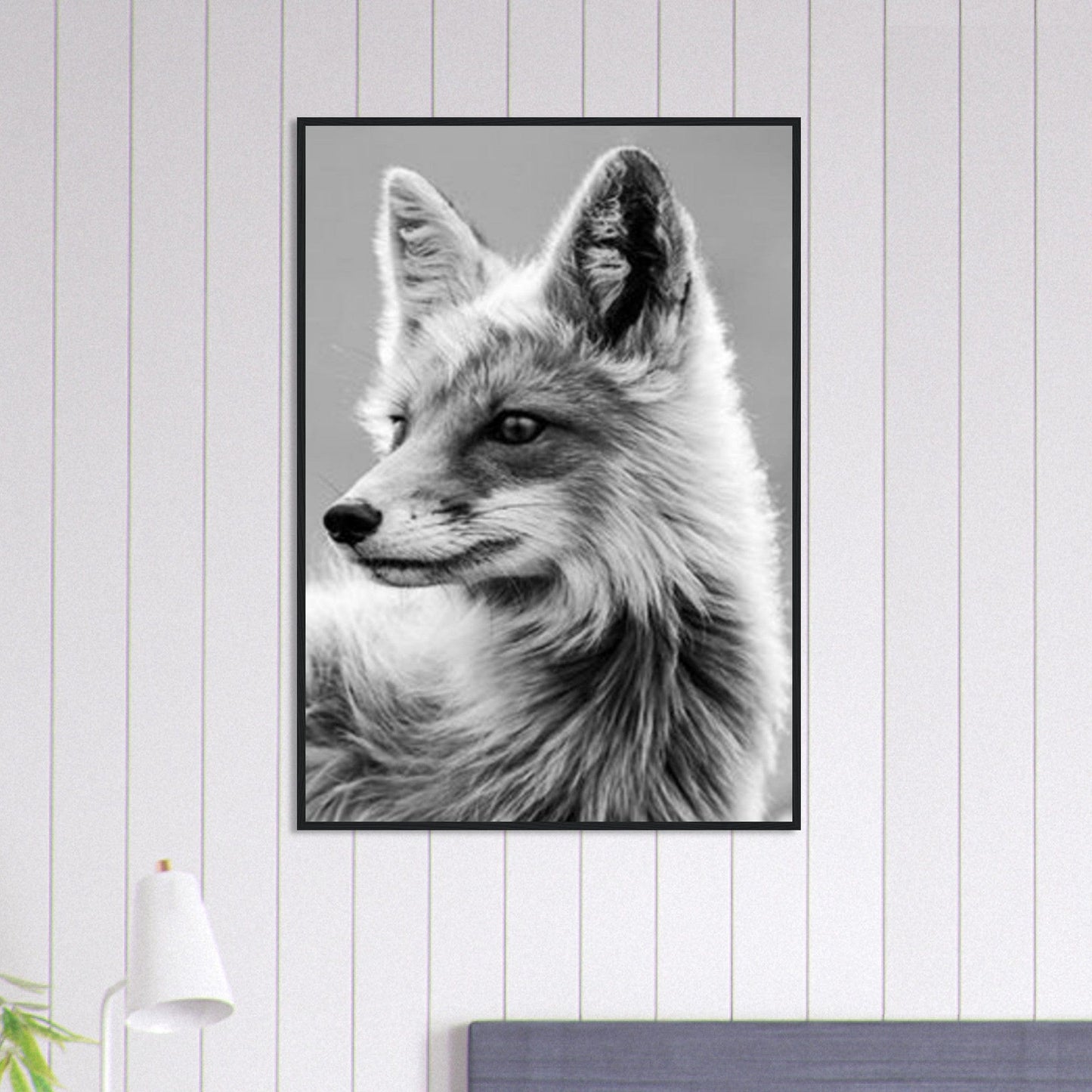 Canvanation Print Material 70x100 cm / 28x40″ Tableau Photo Noir Et Blanc-Animaux-Renard