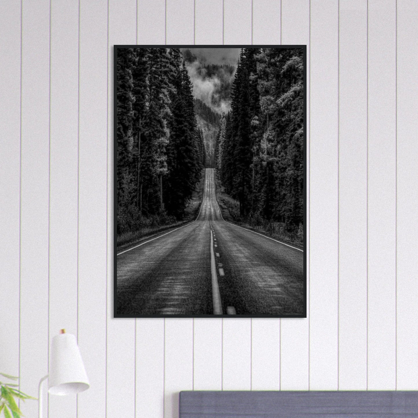 Canvanation Print Material 70x100 cm / 28x40″ Tableau Photo Noir Et Blanc-Paysage-Route