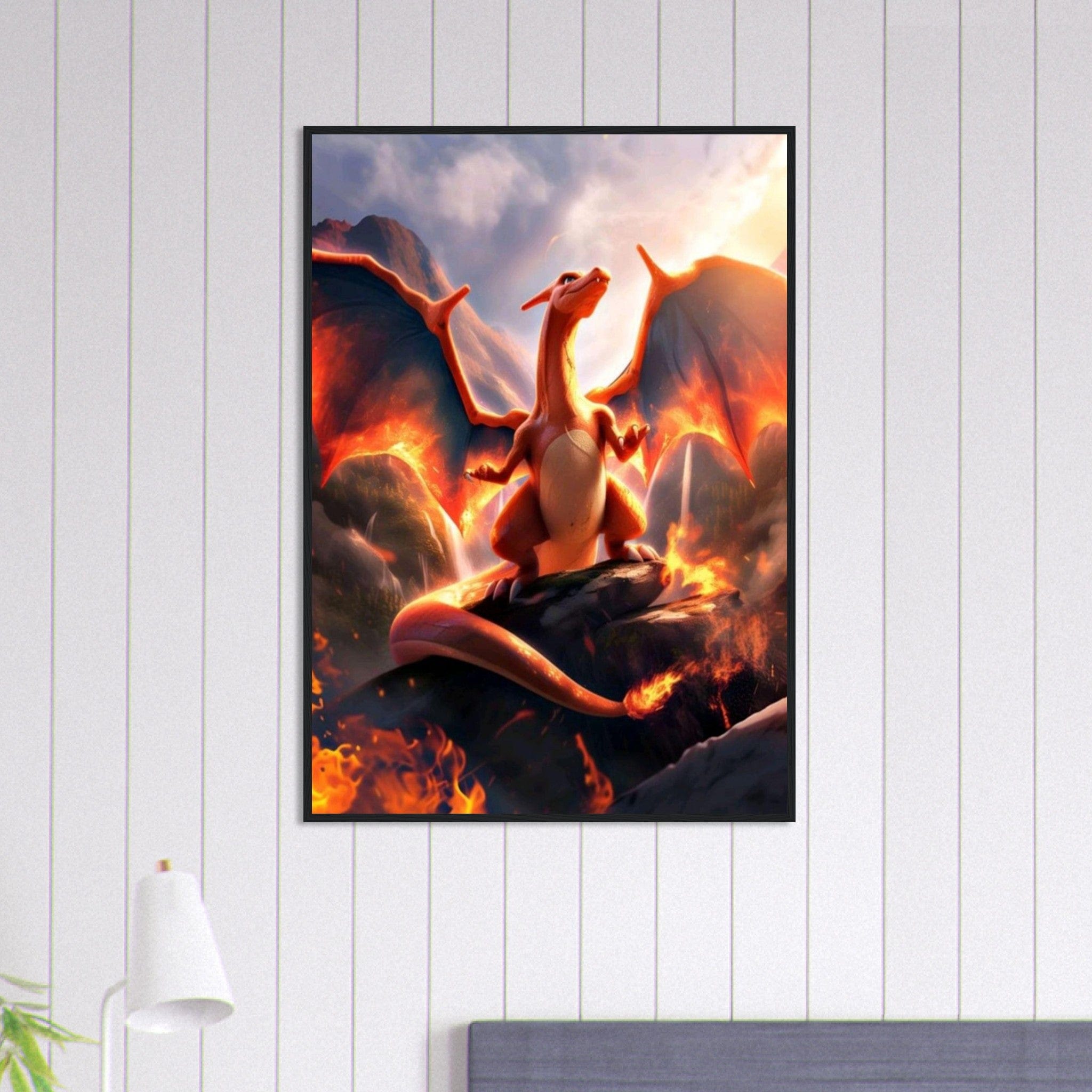 Canvanation Print Material 70x100 cm / 28x40″ Tableau Pokémon Dragon Feu