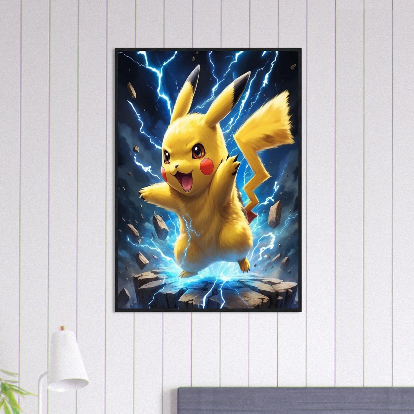 Canvanation Print Material 70x100 cm / 28x40″ Tableau Pokémon Pikachu Attaque
