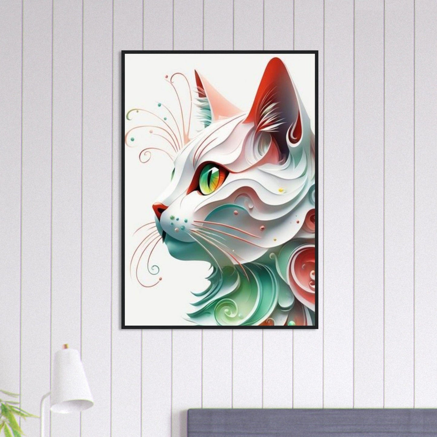 Canvanation Print Material 70x100 cm / 28x40″ Tableau Pop Art Chat Coloré