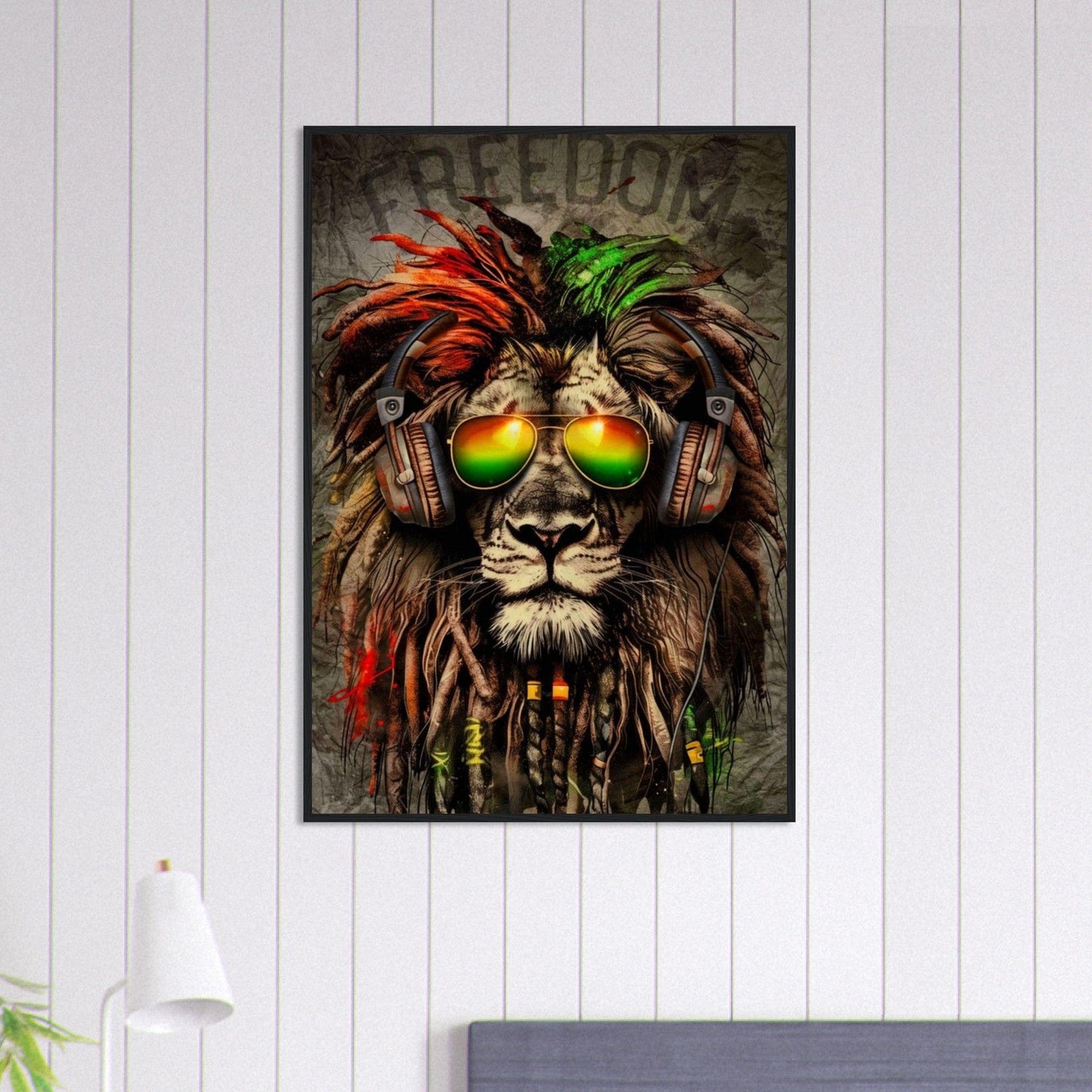 Canvanation Print Material 70x100 cm / 28x40″ Tableau Street Art Rasta Freedom