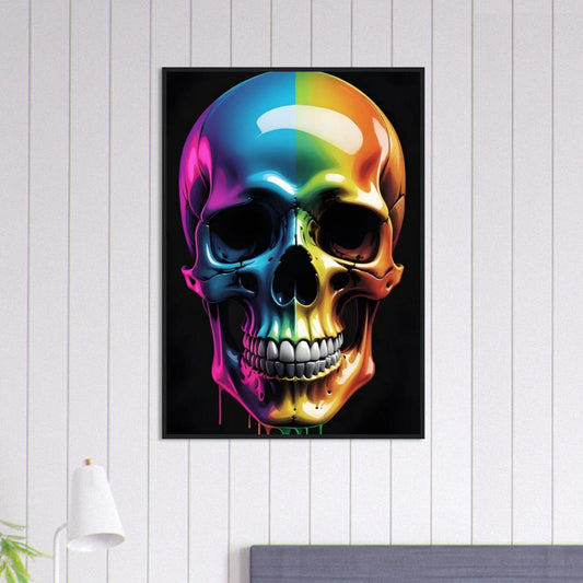 Canvanation Print Material 70x100 cm / 28x40″ Tableau Tête De Mort Couleurs En Folie