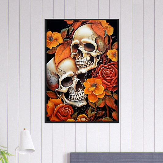 Canvanation Print Material 70x100 cm / 28x40″ Tableau Tête De Mort Couple Éternel