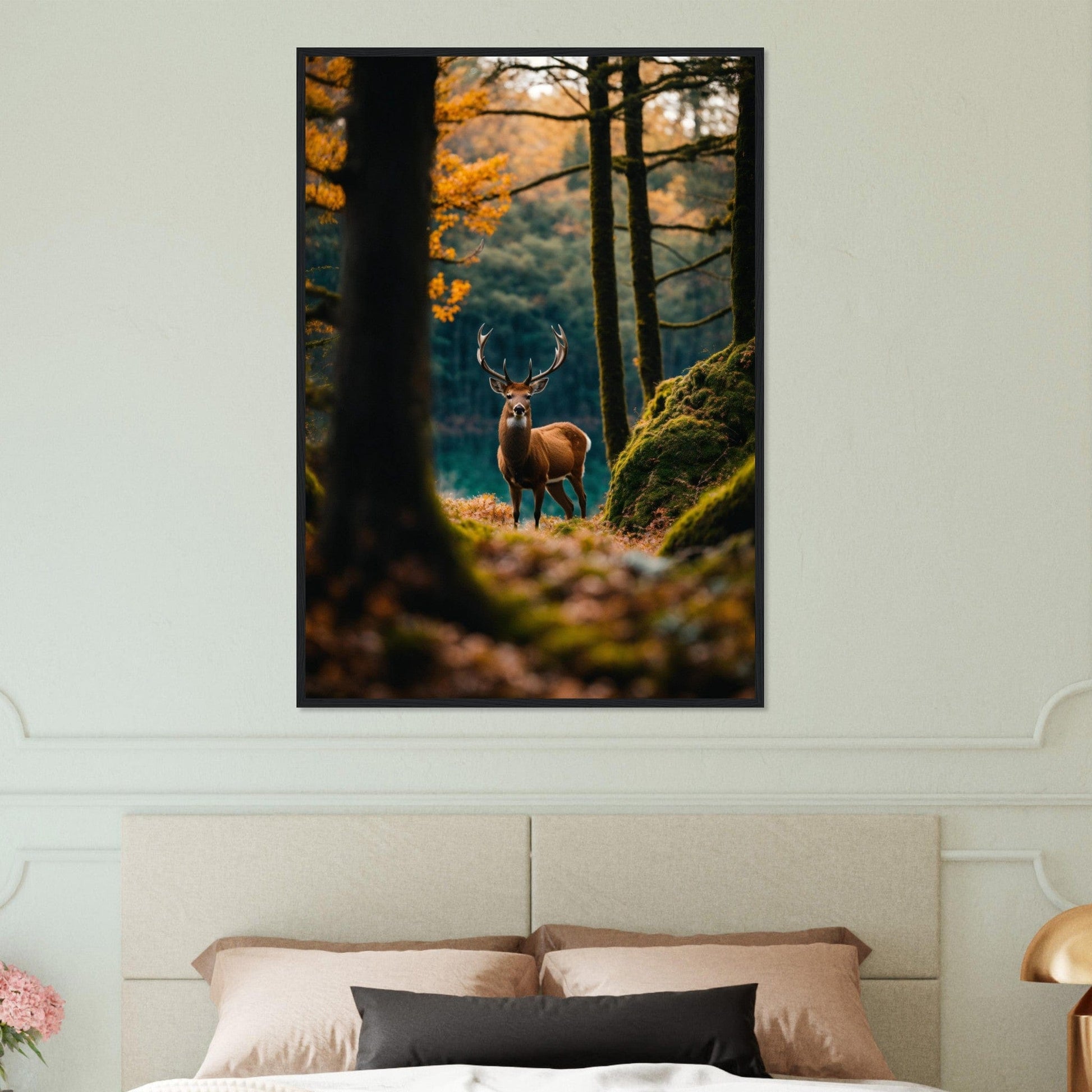 Canvanation Print Material Tableau Cerf Dans les Brumes du Matin