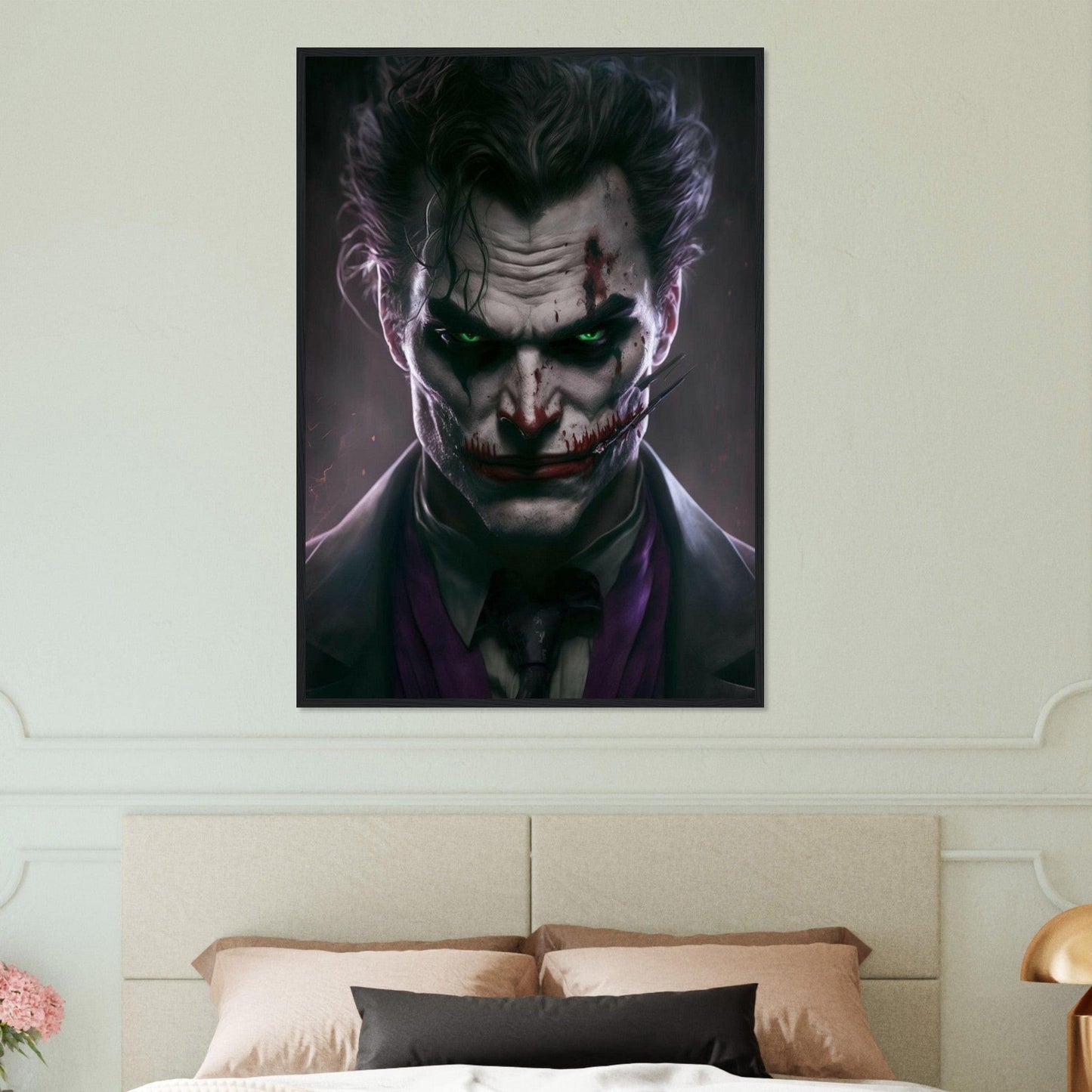 Canvanation Print Material 70x100 cm / 28x40″ Tableau Joker Noir Et Blanc