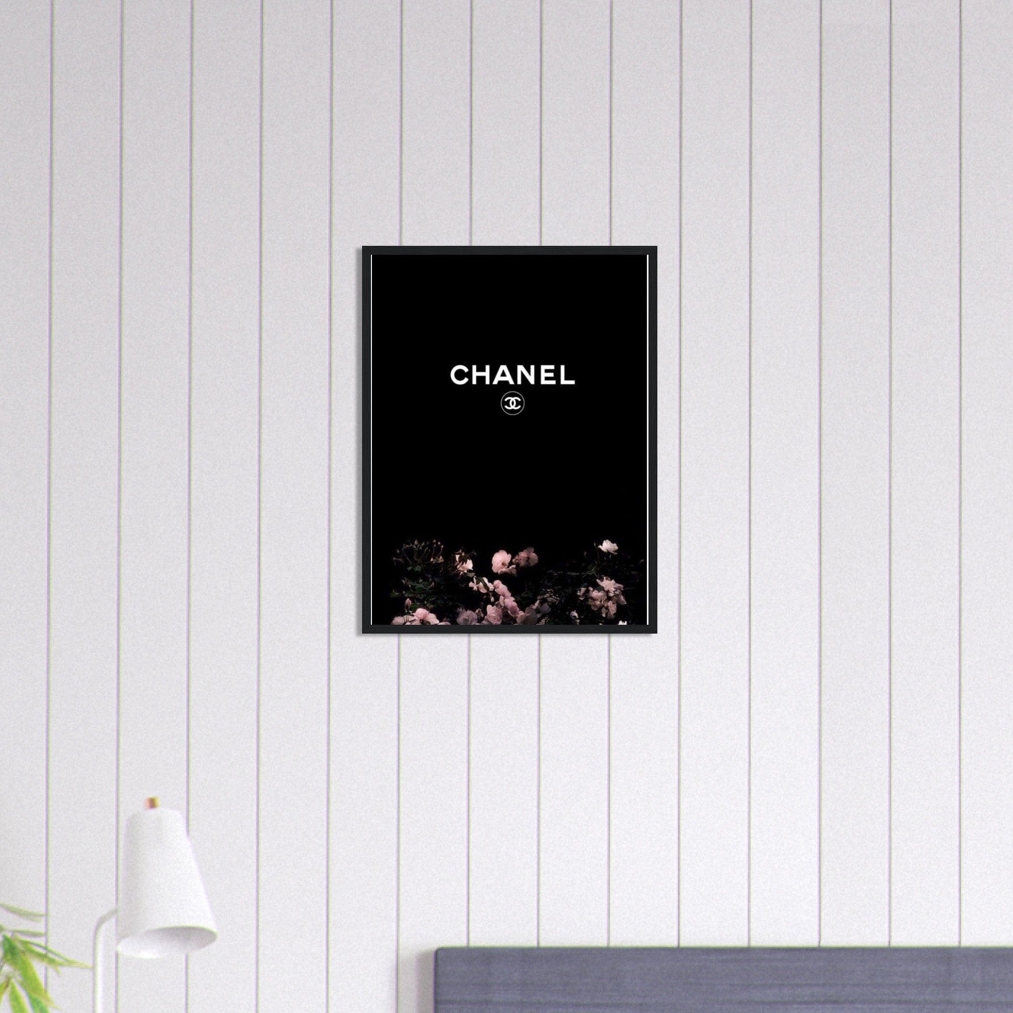 Canvanation Print Material 45x60 cm / 18x24″ Tableau Chanel Floral Noir