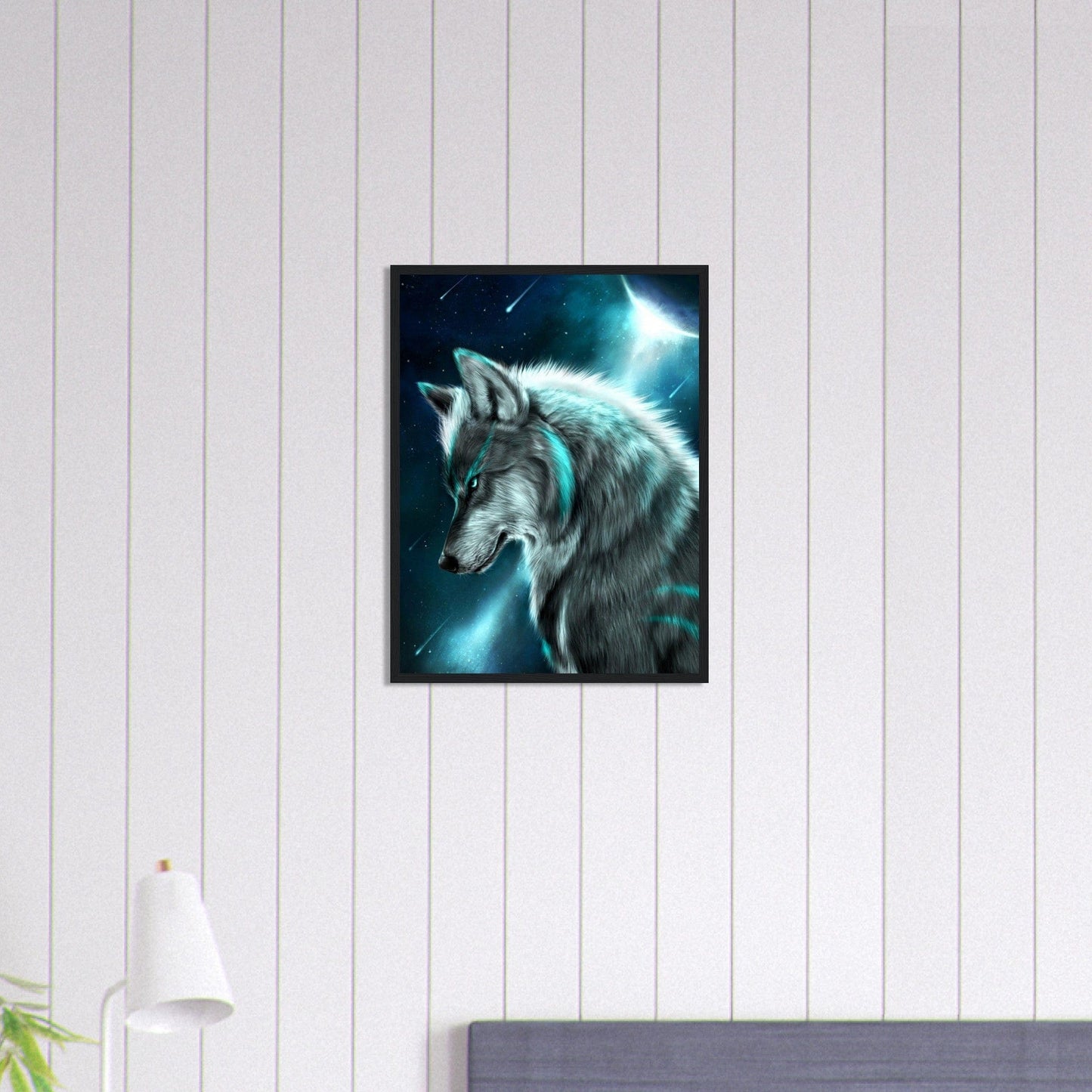 Gelato Print Material Tableau Loup Bleu Ciel