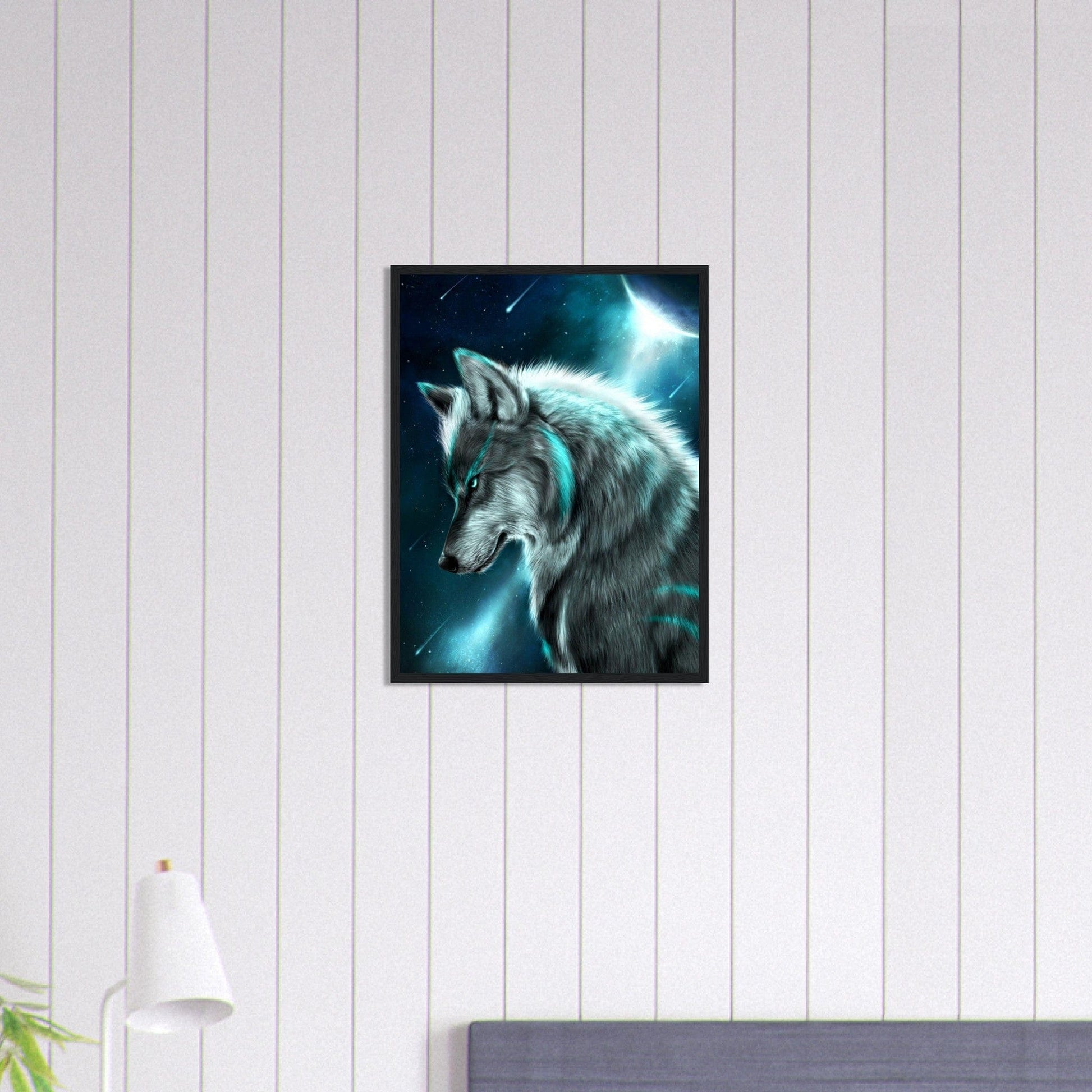 Gelato Print Material Tableau Loup Bleu Ciel