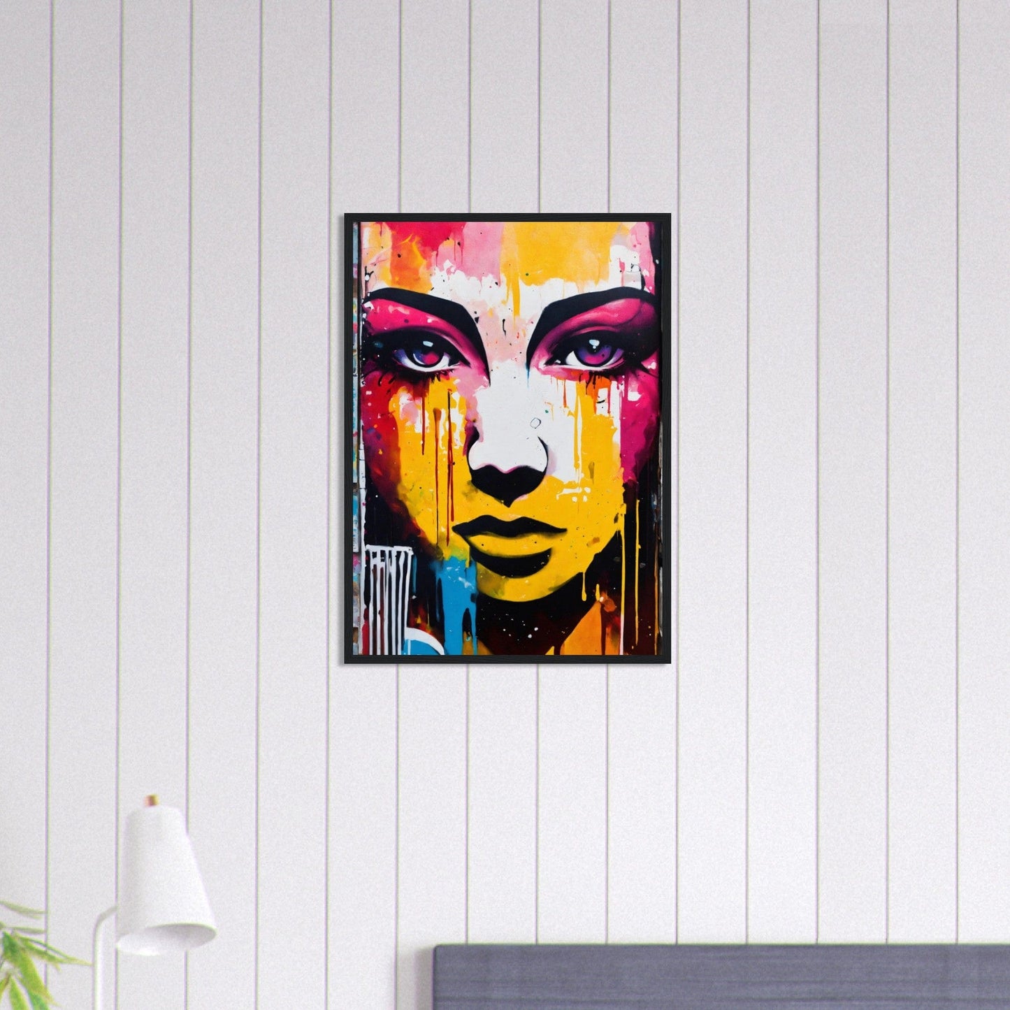 Canvanation Print Material 50x70 cm / 20x28″ Tableau Street Art Peinture Femme Jaune