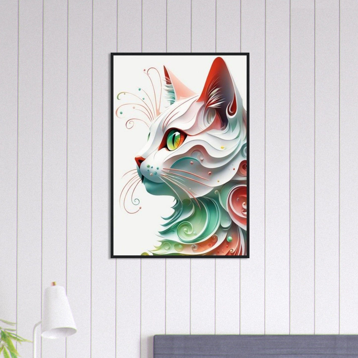 Canvanation Print Material 60x90 cm / 24x36″ Tableau Pop Art Chat Coloré