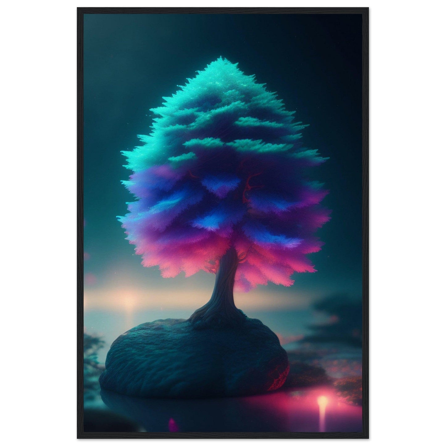 Canvanation Print Material 60x90 cm / 24x36″ / Noir Tableau Arbre De Vie La Vie Bleu