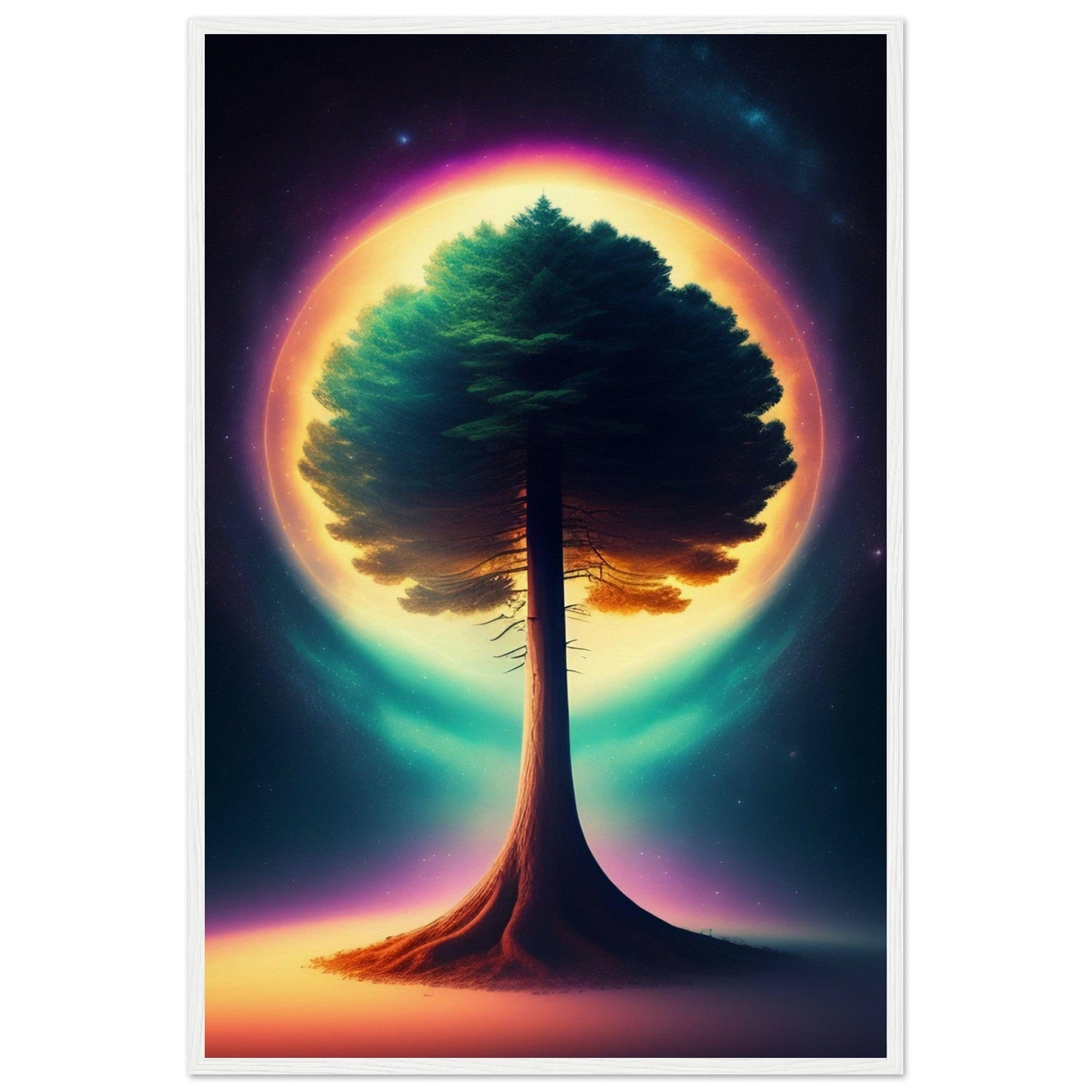 Canvanation Print Material 60x90 cm / 24x36″ / Blanc Tableau L'Arbre de Vie au Centre de Tout