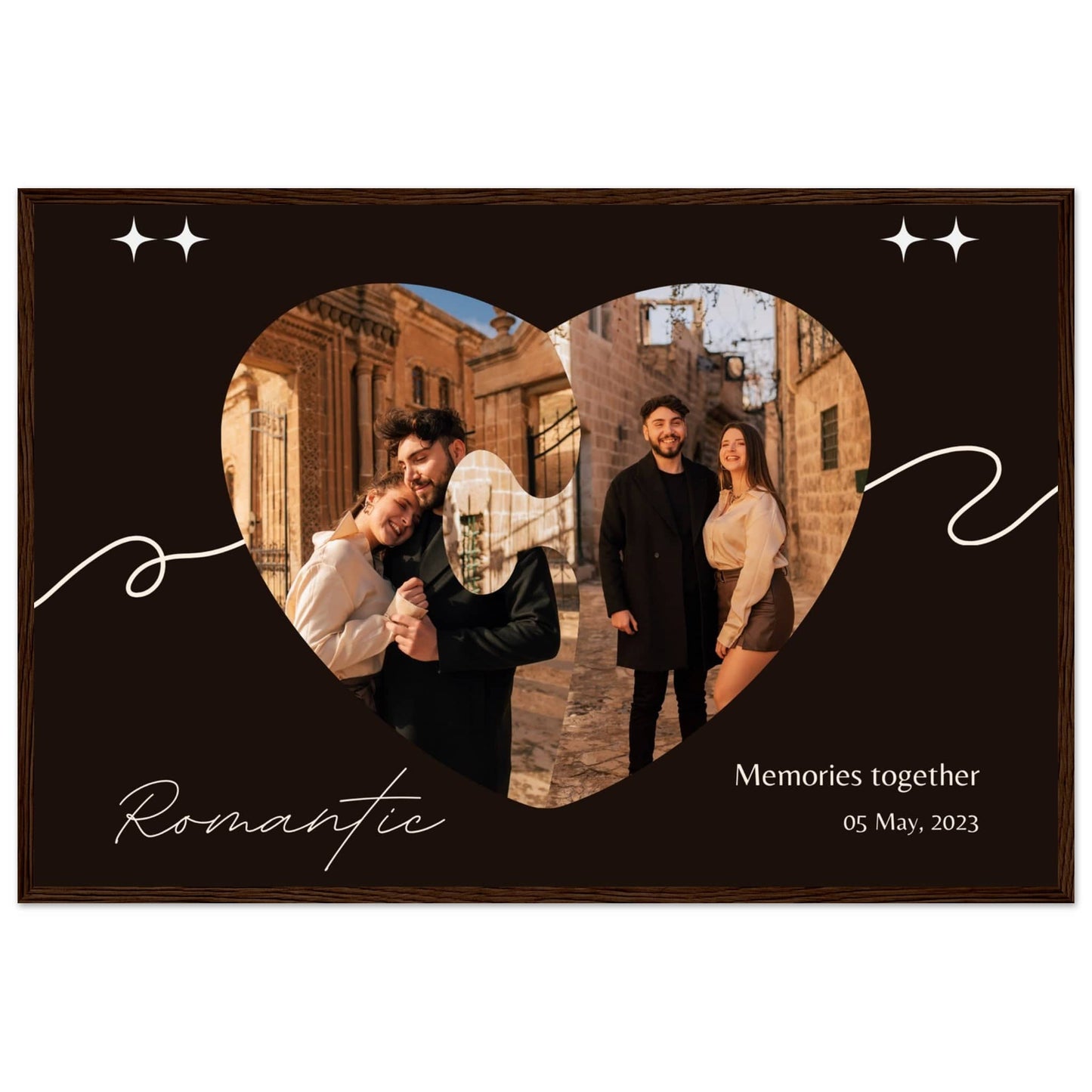 Canvanation Print Material 60x90 cm / 24x36″ / Noir Bois Pèle Mèle Couple "Romantic"