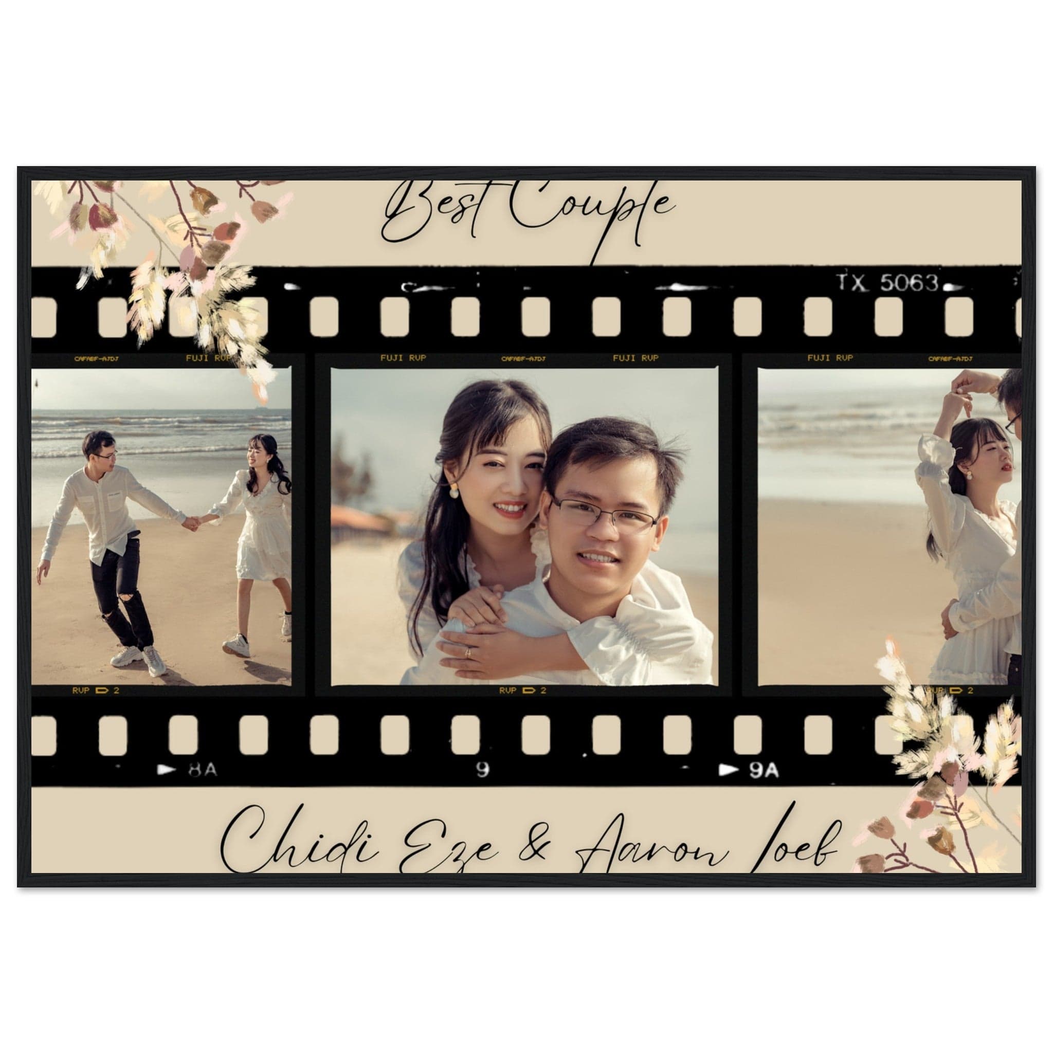 Canvanation Print Material 70x100 cm / 28x40″ / Noir Cadre Photos Pele Mele Couple 'Best Couple"