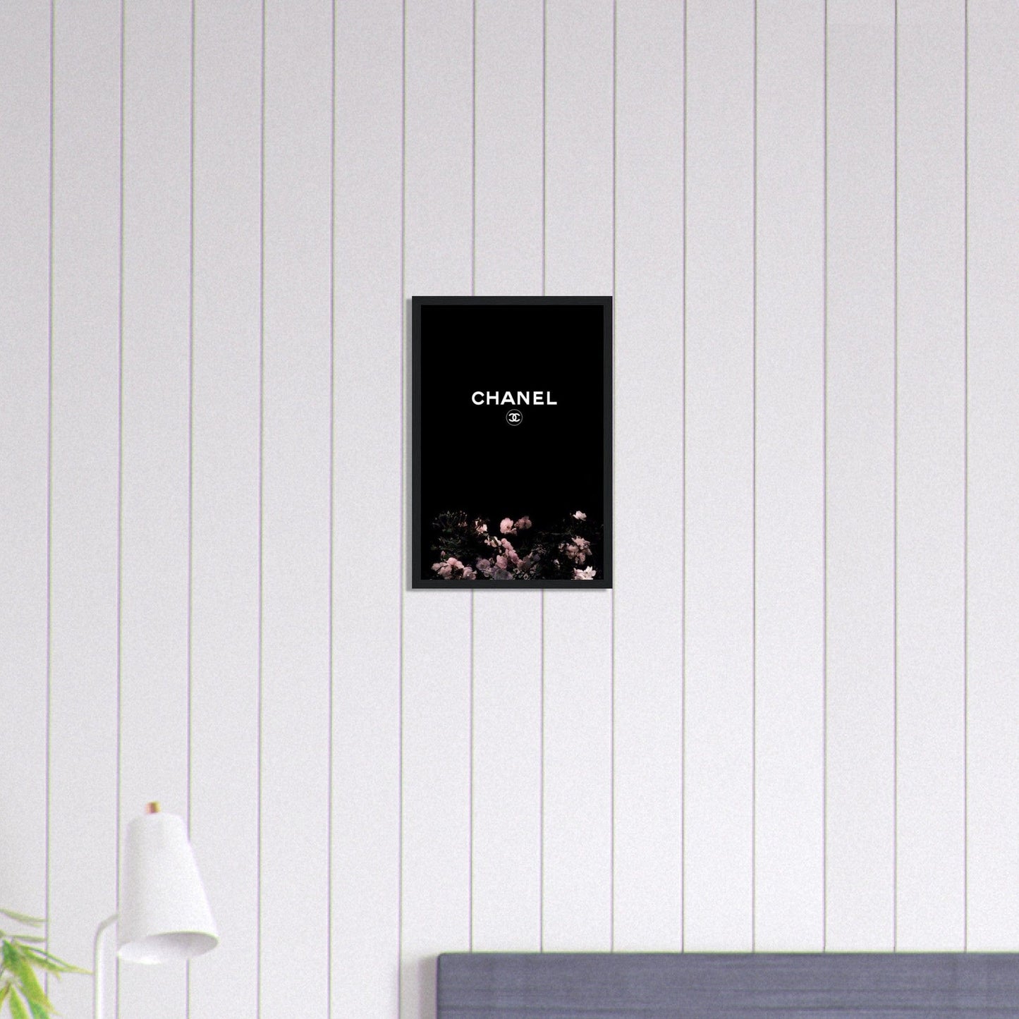 Canvanation Print Material 30x45 cm / 12x18″ Tableau Chanel Floral Noir