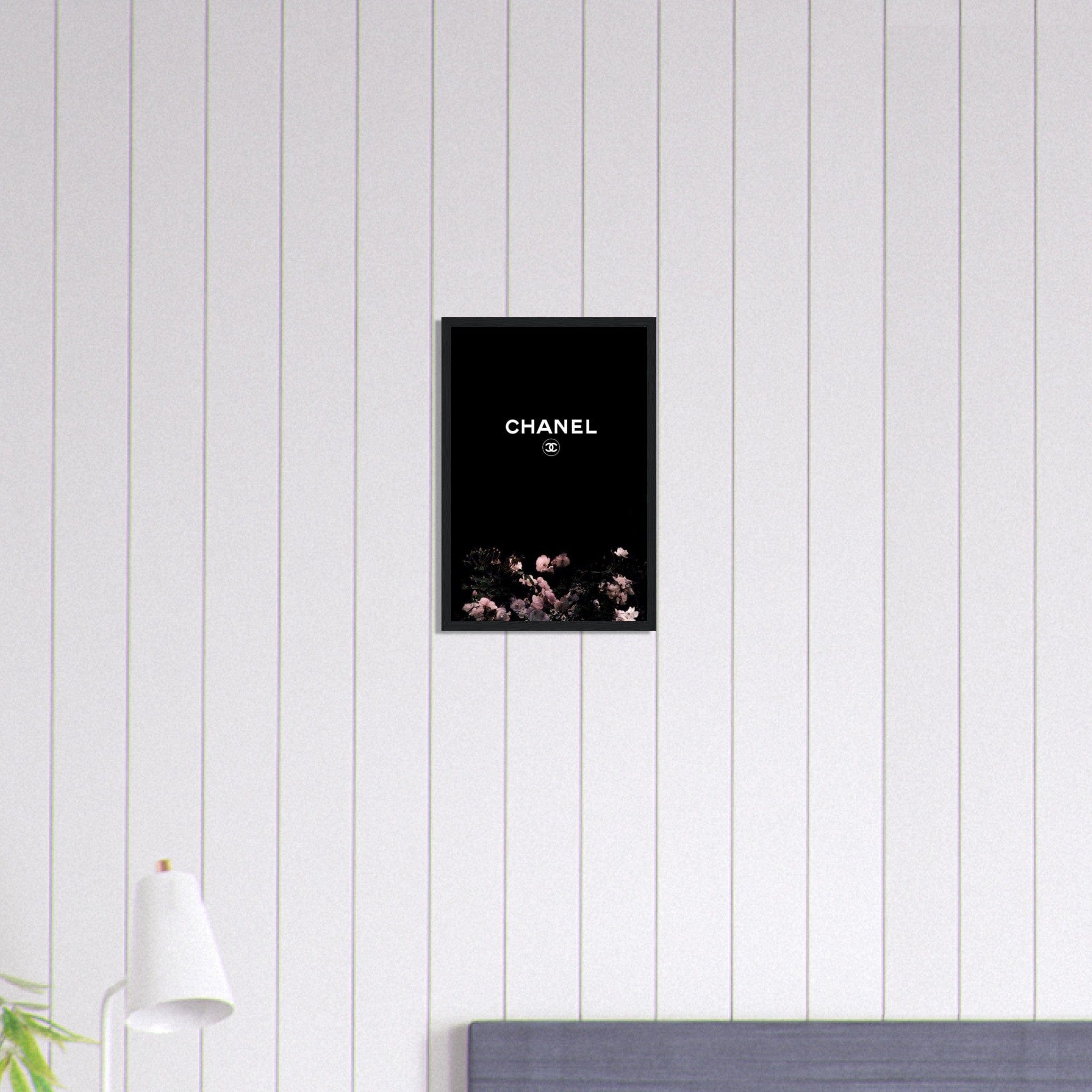 Canvanation Print Material 30x45 cm / 12x18″ Tableau Chanel Floral Noir