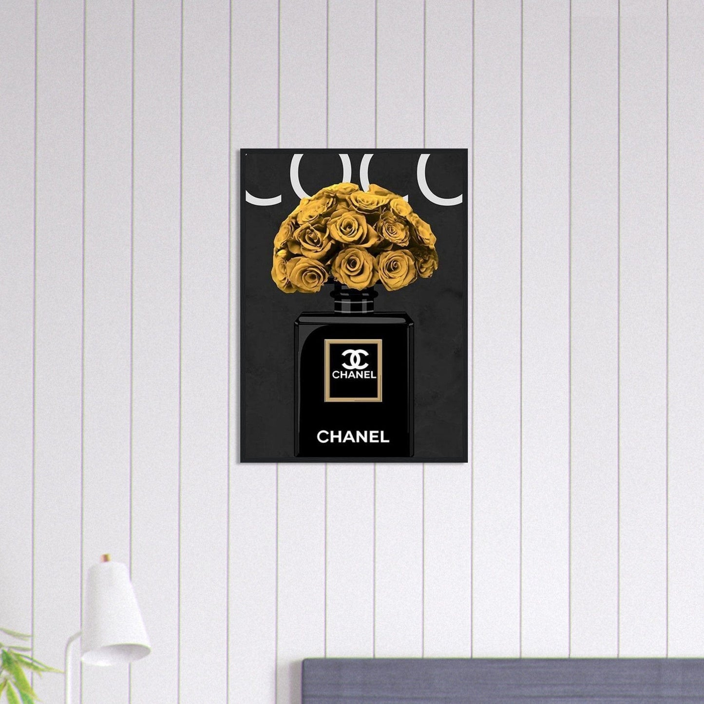 Canvanation Print Material 50x70 cm / 20x28″ Tableau Chanel Numéro 5 Coco Or