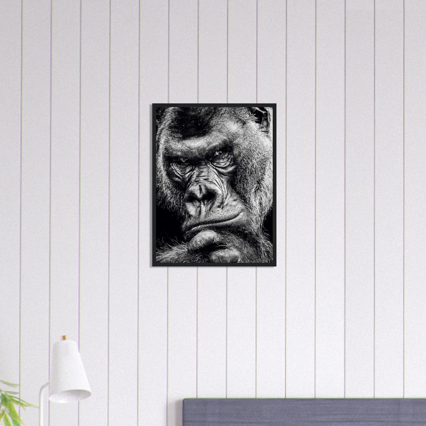 Canvanation Print Material 45x60 cm / 18x24″ Tableau Gorille Noir et Blanc