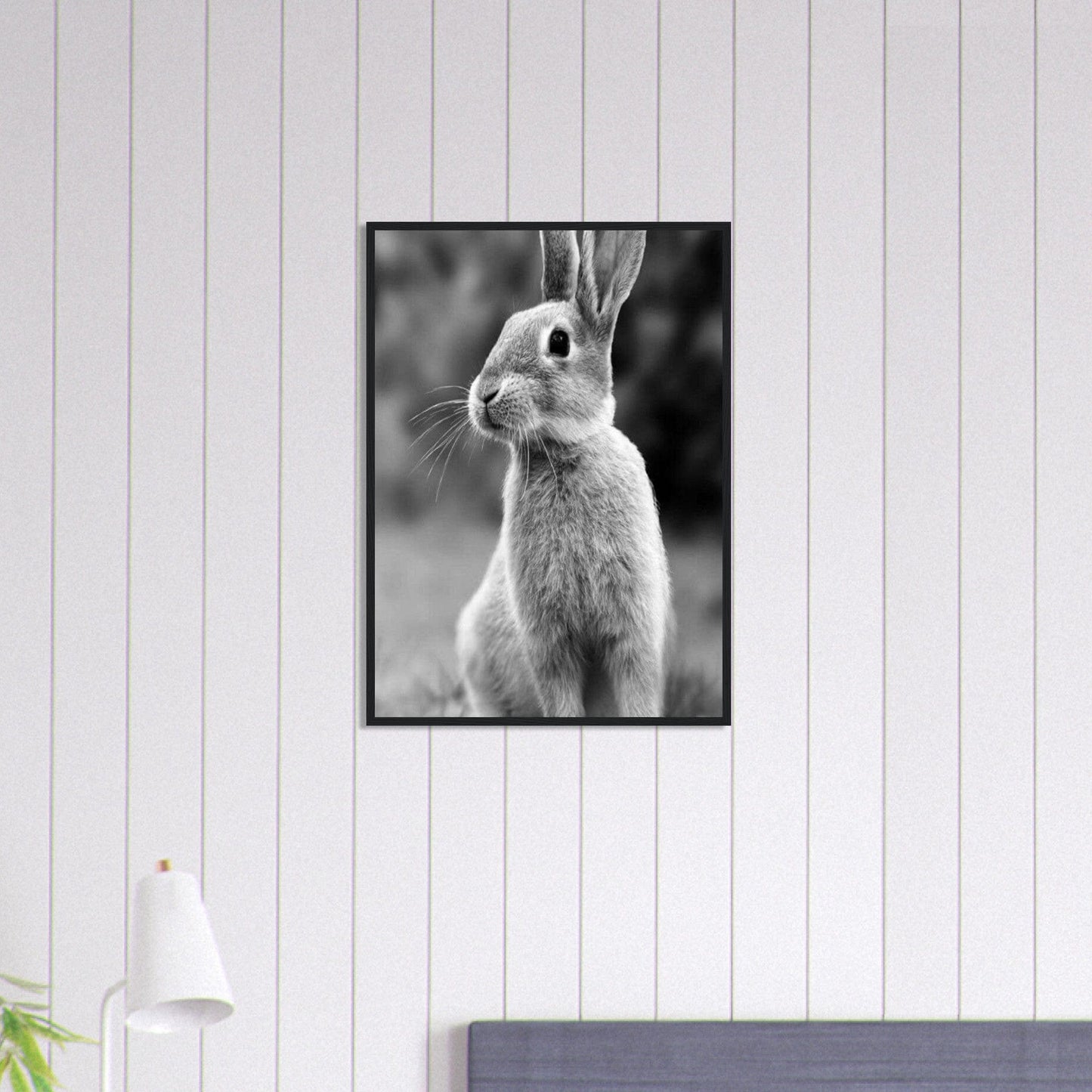 Canvanation Print Material 50x70 cm / 20x28″ Tableau Photo Noir Et Blanc-Animaux-Lapin