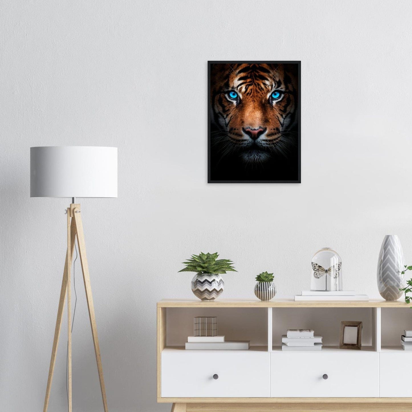 Canvanation Print Material Tableau Tigre Yeux Bleu