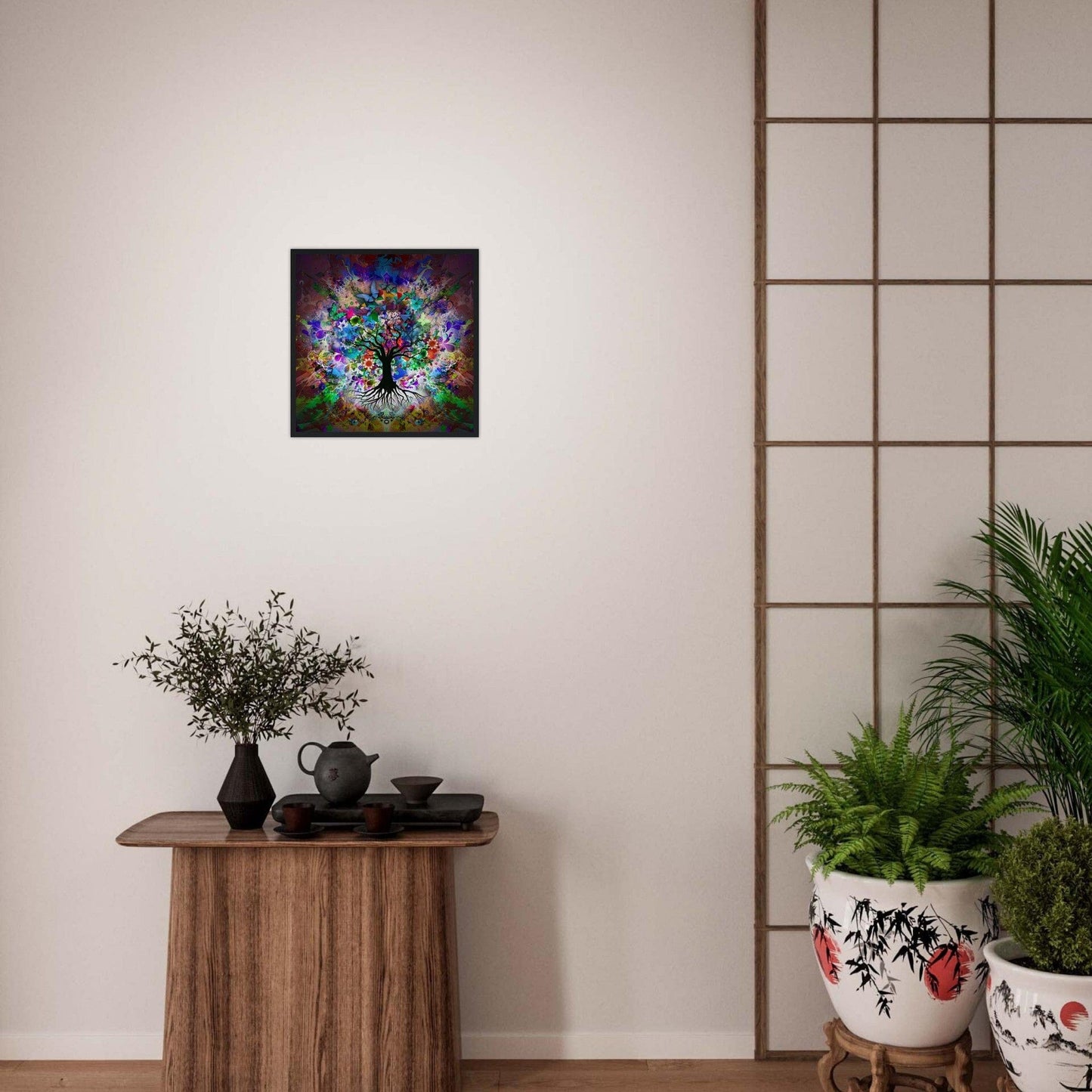 Canvanation 50x50cm / Avec cadre en bois Tableau Mural Arbre De Vie Gustav Klimt