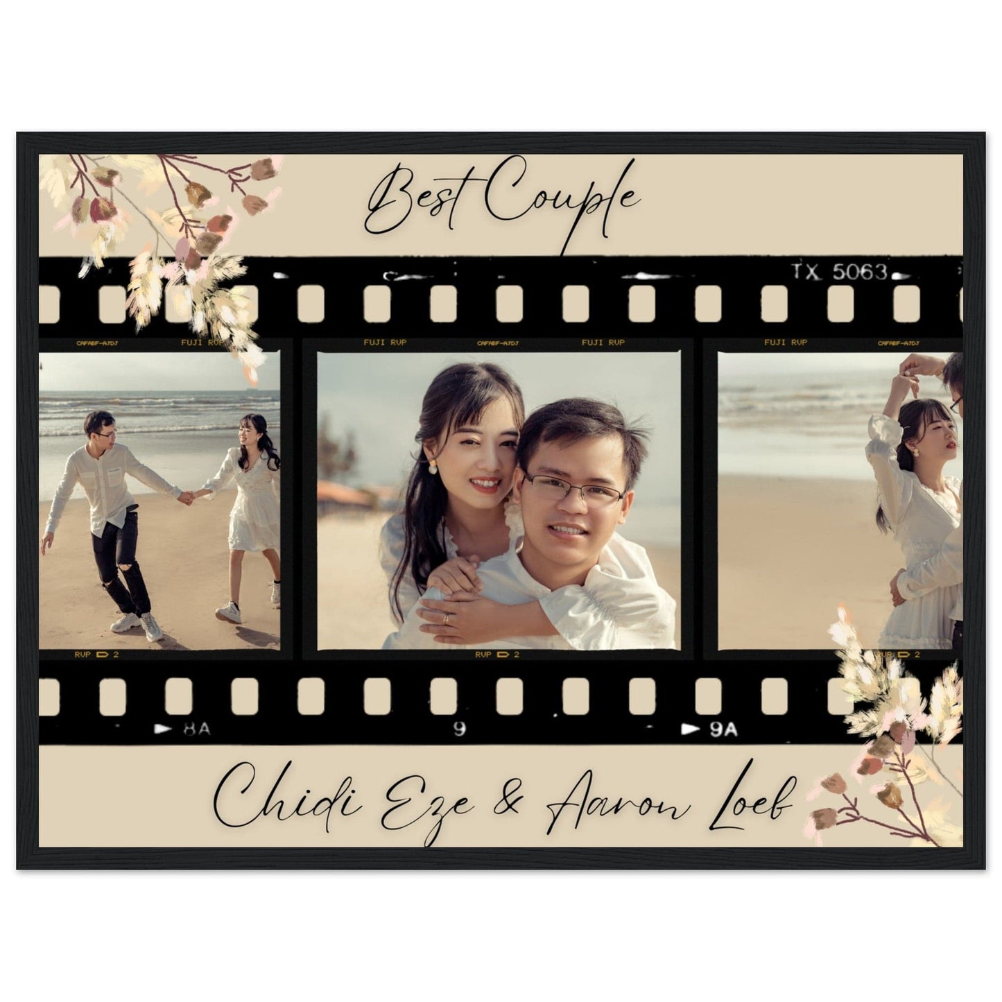 Canvanation Print Material 45x60 cm / 18x24″ / Noir Cadre Photos Pele Mele Couple 'Best Couple"