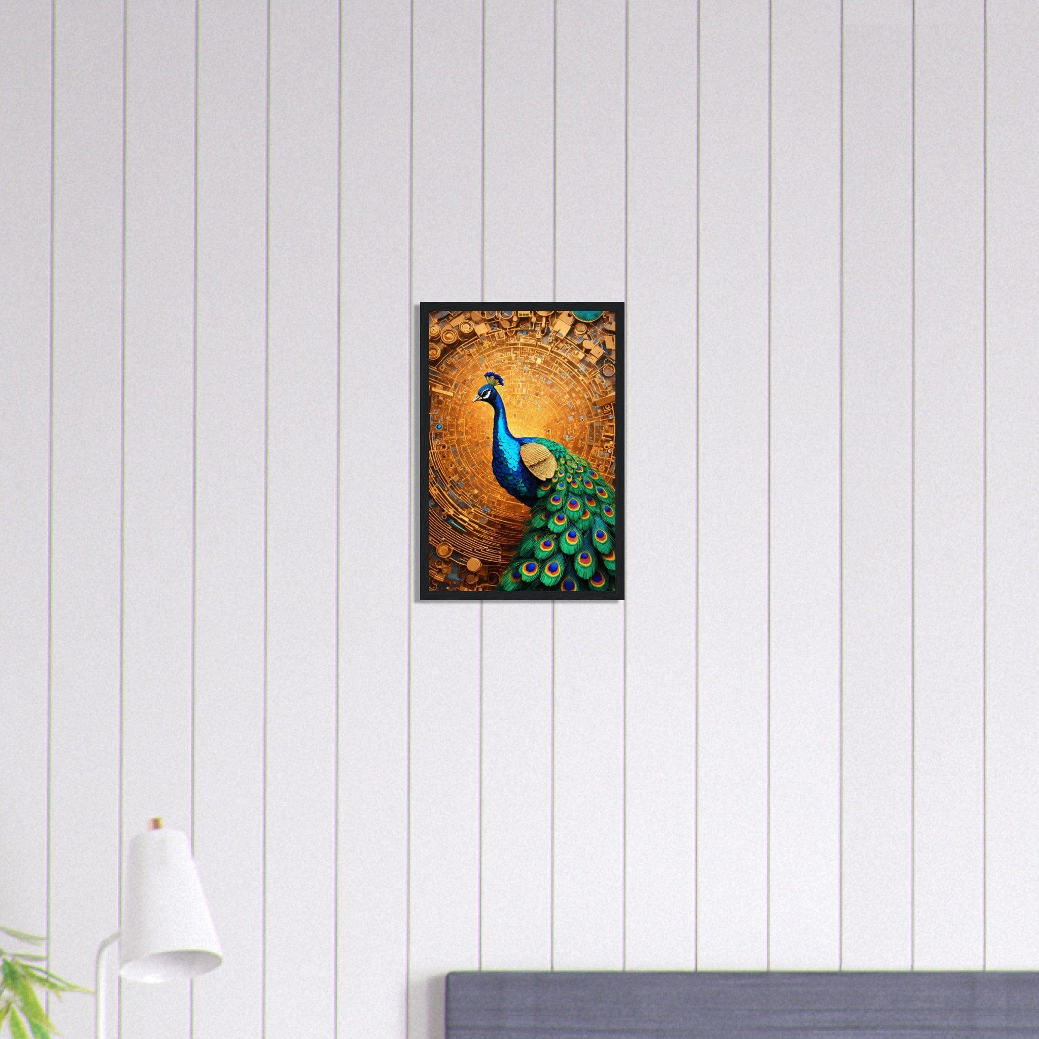 Canvanation Print Material 30x45 cm / 12x18″ Tableau Paon Plumes d'Émeraude