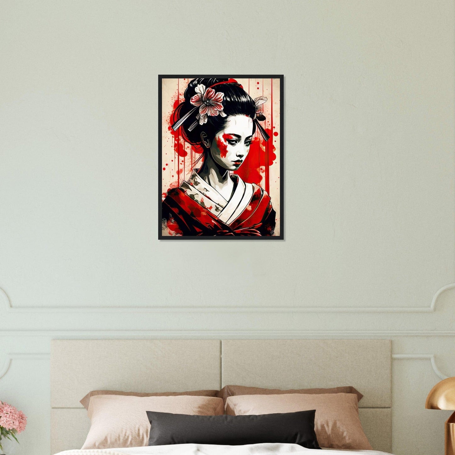 Canvanation Print Material 45x60 cm / 18x24″ Tableau Geisha Horreur Kimono