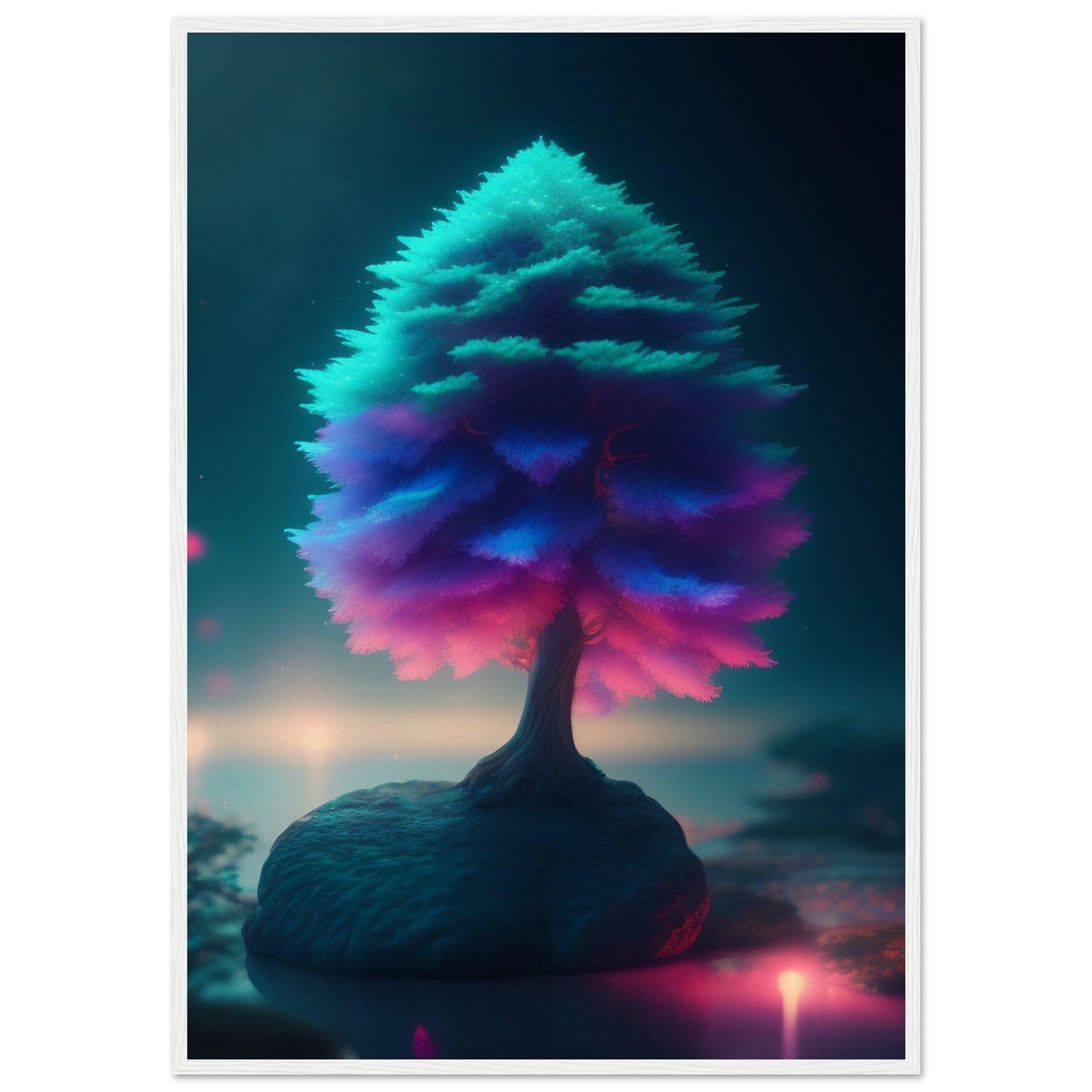 Canvanation Print Material 70x100 cm / 28x40″ / Blanc Tableau Arbre De Vie La Vie Bleu