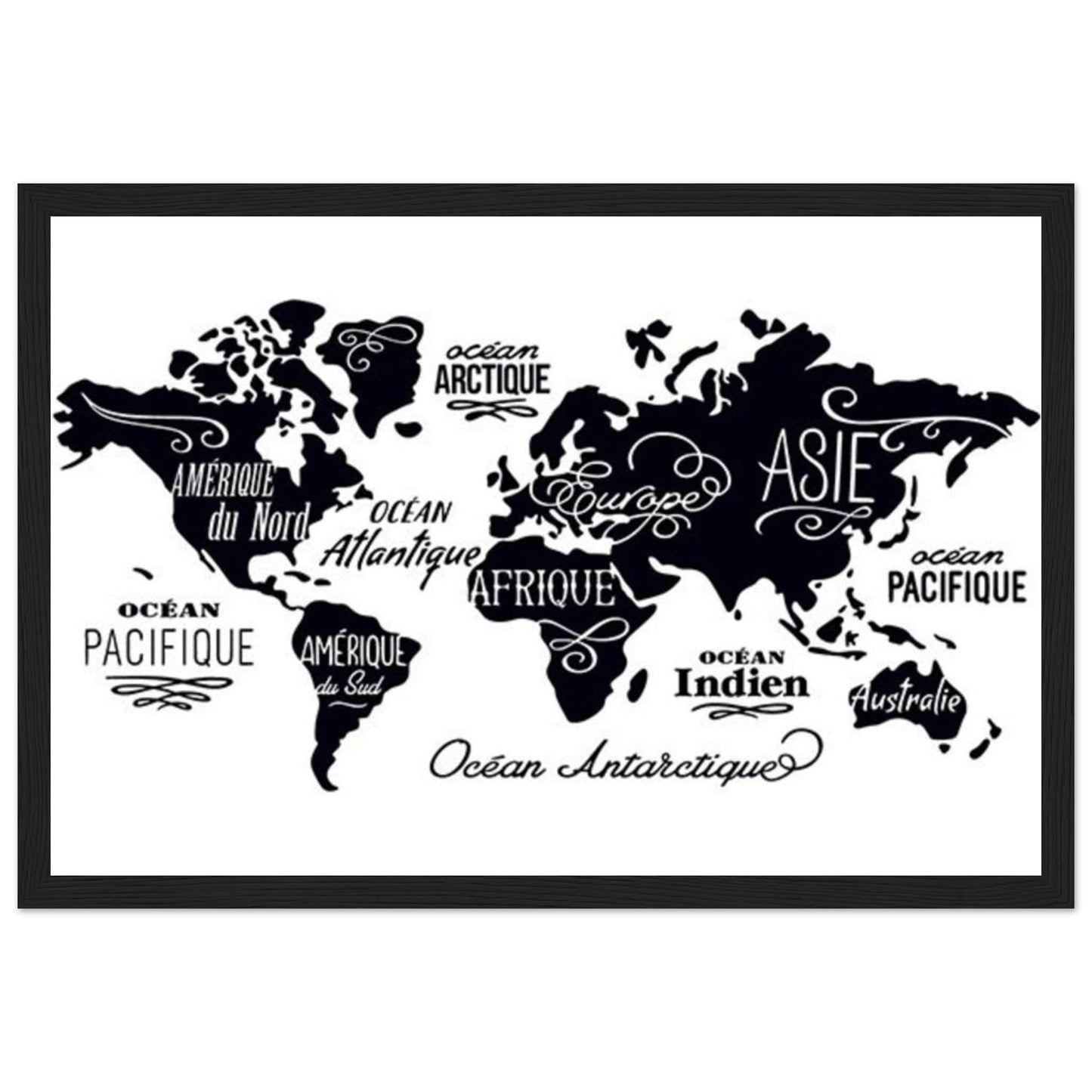 Canvanation Print Material 30x45 cm / 12x18″ Tableau Planisphere Du Monde - Le Monde à Portée de Vue