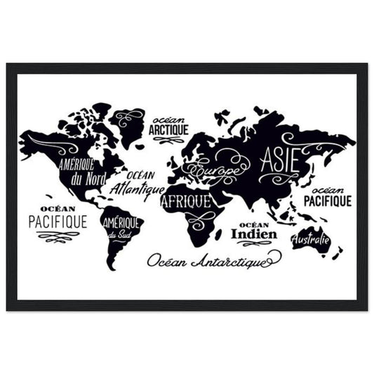 Canvanation Print Material 30x45 cm / 12x18″ Tableau Planisphere Du Monde - Le Monde à Portée de Vue