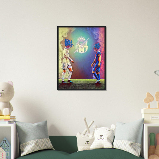 Canvanation Print Material 45x60 cm / 18x24″ / Avec Cadre Tableau Football Manchester FCB Dragon Ball Z