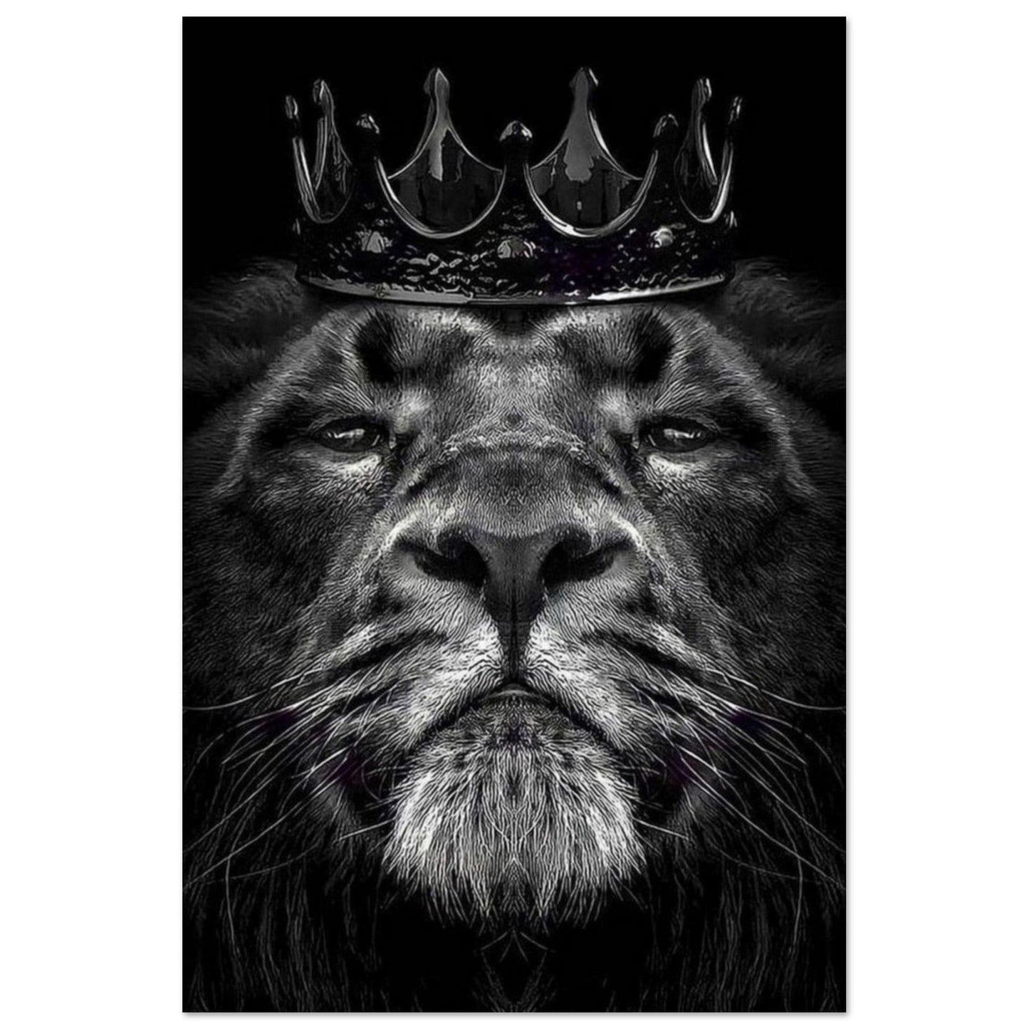 Canvanation Print Material 60x90 cm / 24x36″ Poster Lion Courrone Noir Et Blanc